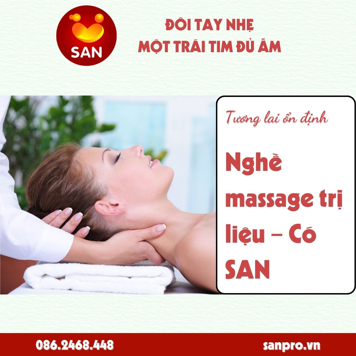 Nghề massage trị liệu tại nhà – Thu nhập tốt, được đào tạo bài bản từ SAN