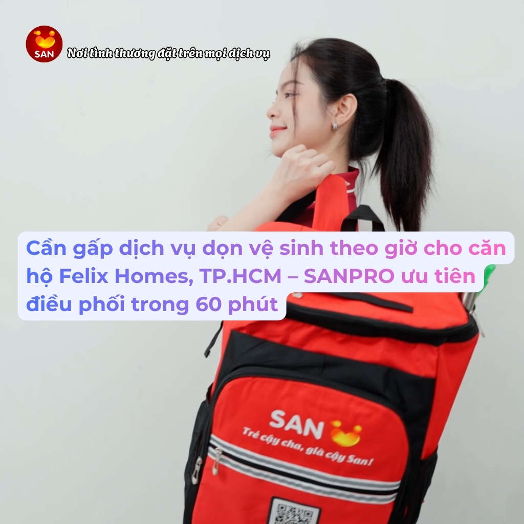 dọn vệ sinh theo giờ Felix Homes TP.HCM