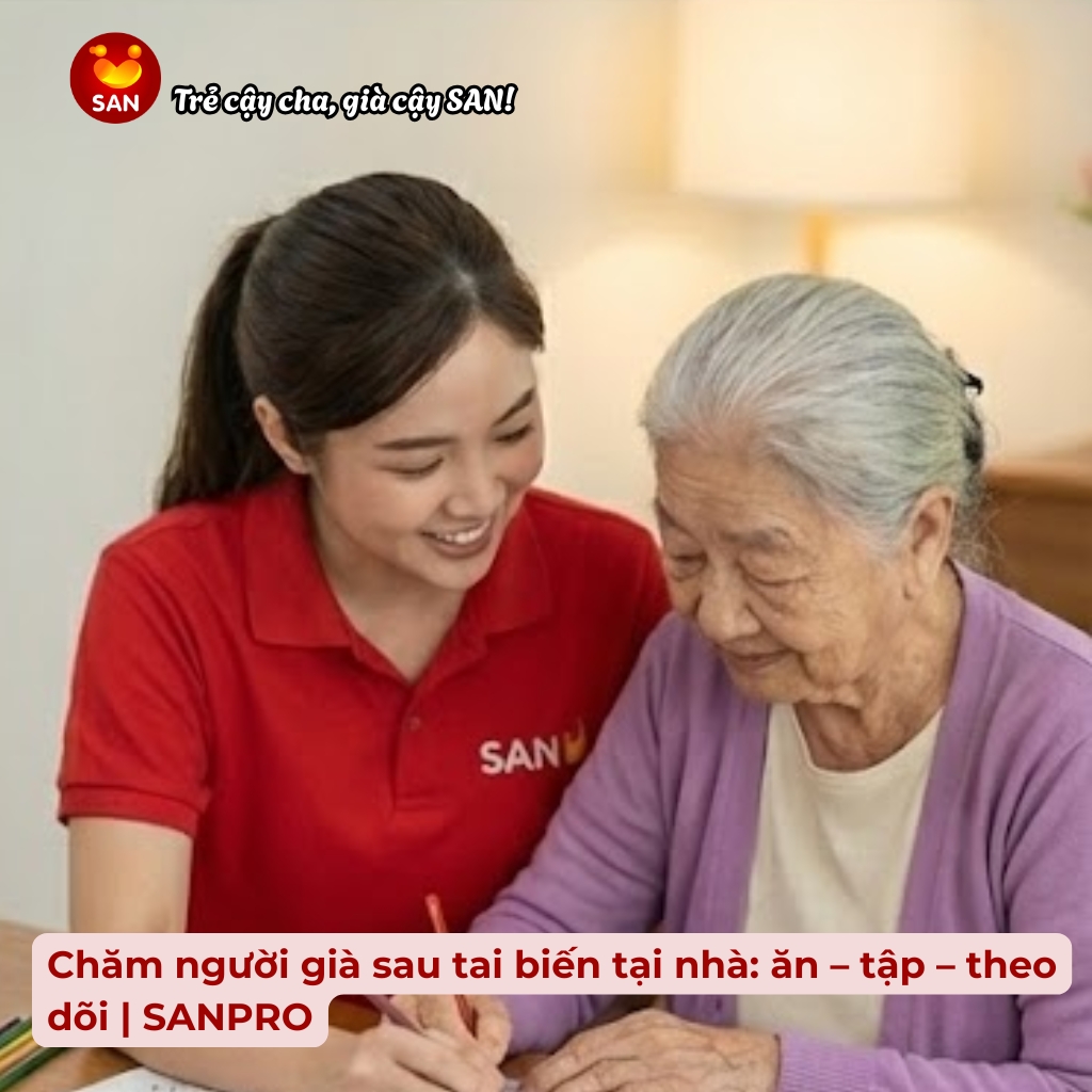 chăm sóc người già sau tai biến