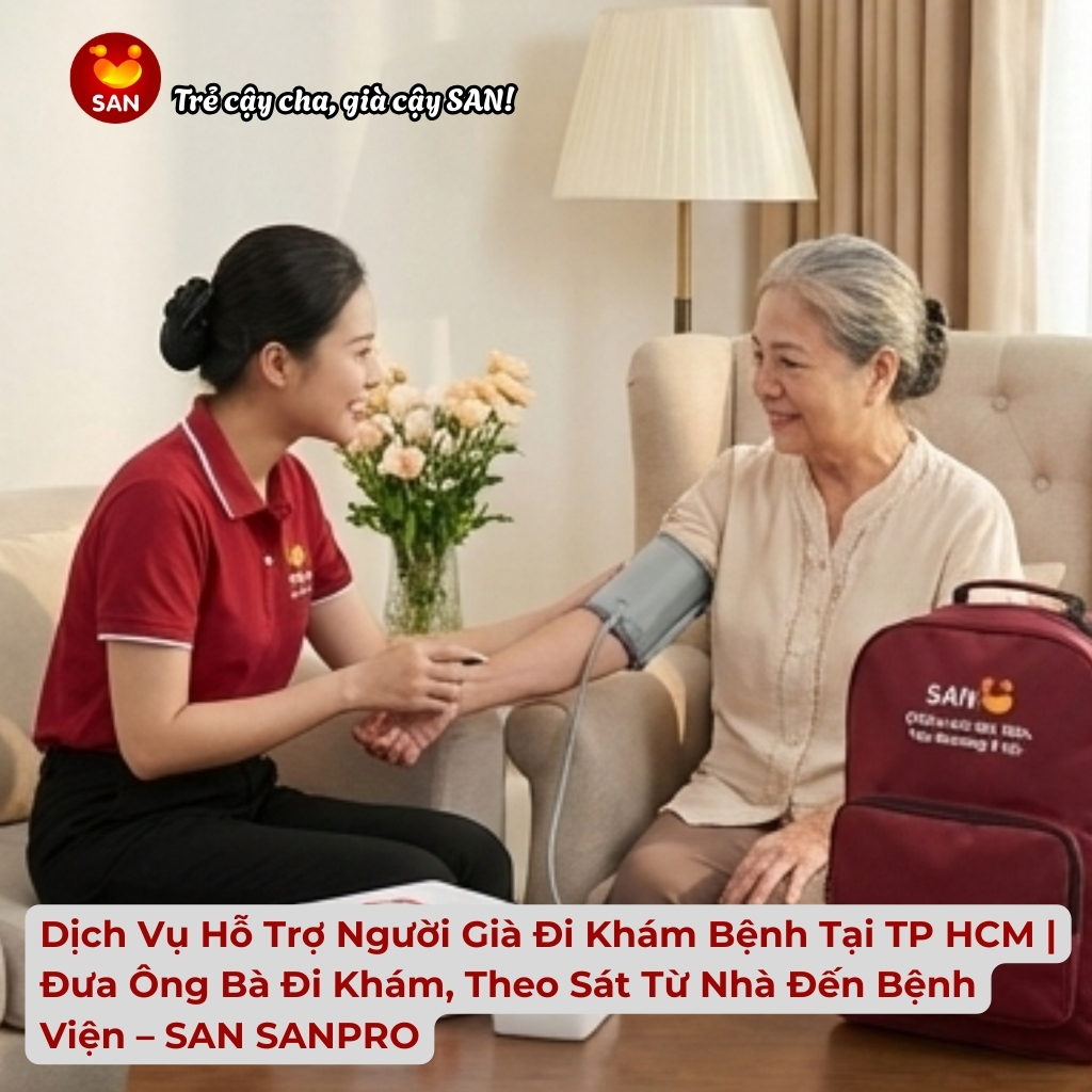 Hỗ trợ người già đi khám bệnh