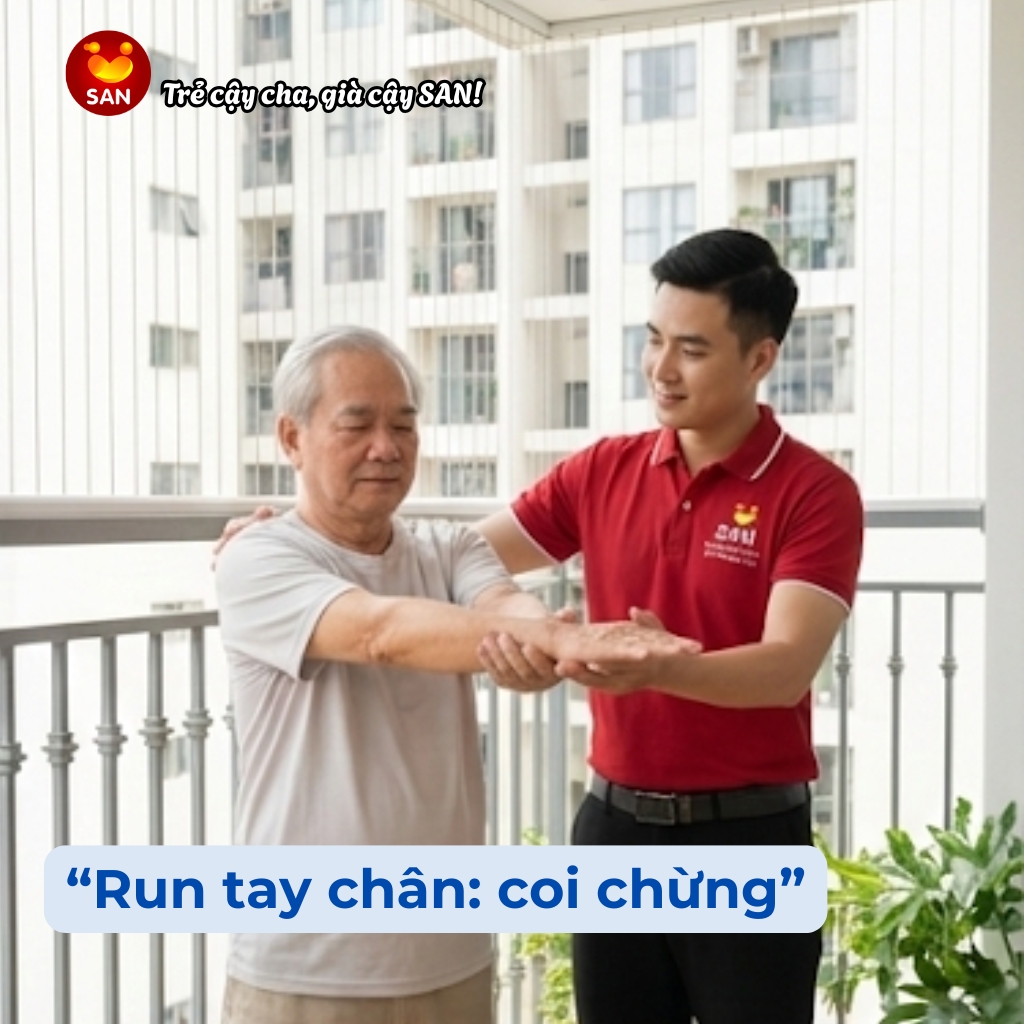 người già run tay run chân