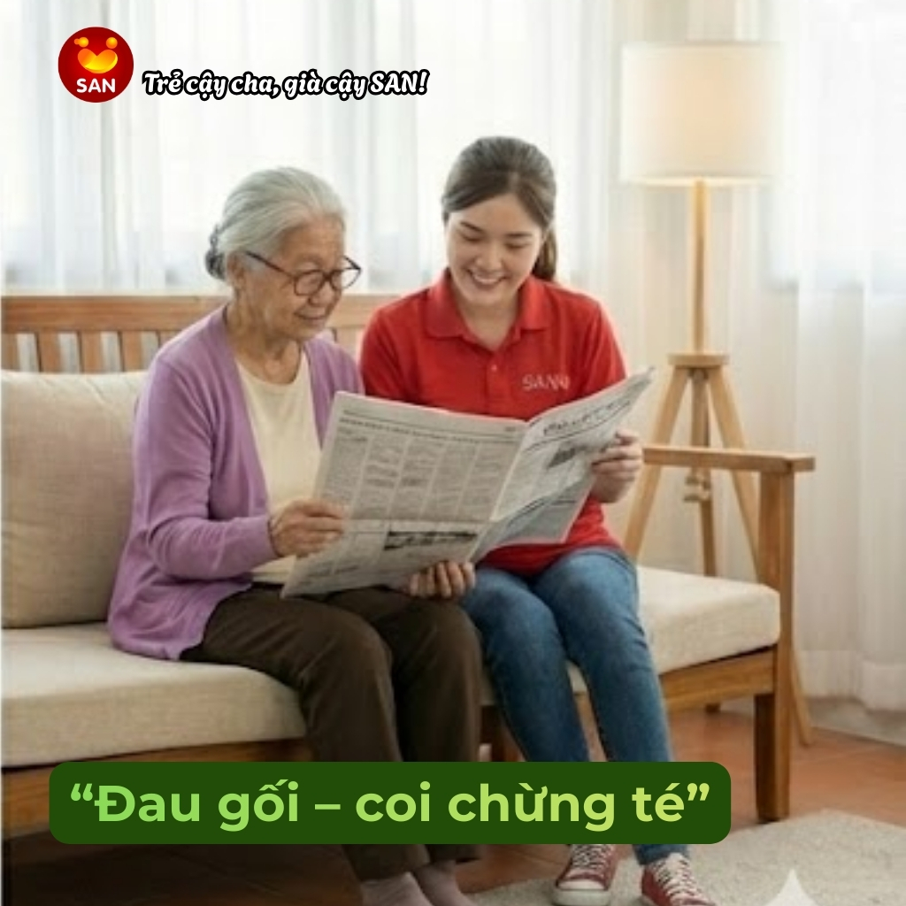 chăm sóc người già đau gối