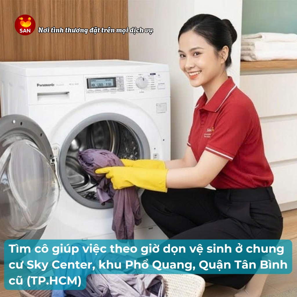 Dọn vệ sinh theo giờ Sky Center Phổ Quang