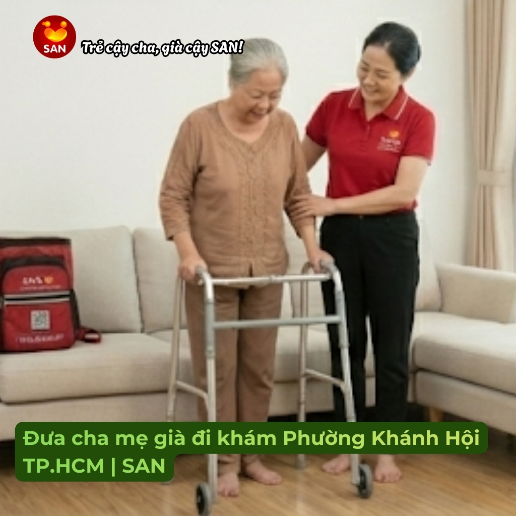 Đưa cha mẹ già đi bệnh viện