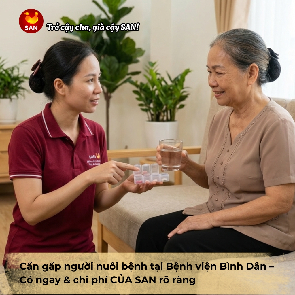 Người nuôi bệnh tại Bệnh viện Bình Dân