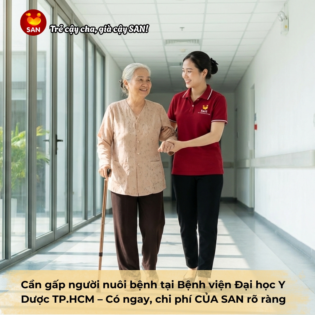 người nuôi bệnh tại Bệnh viện Đại học Y Dược TP.HCM