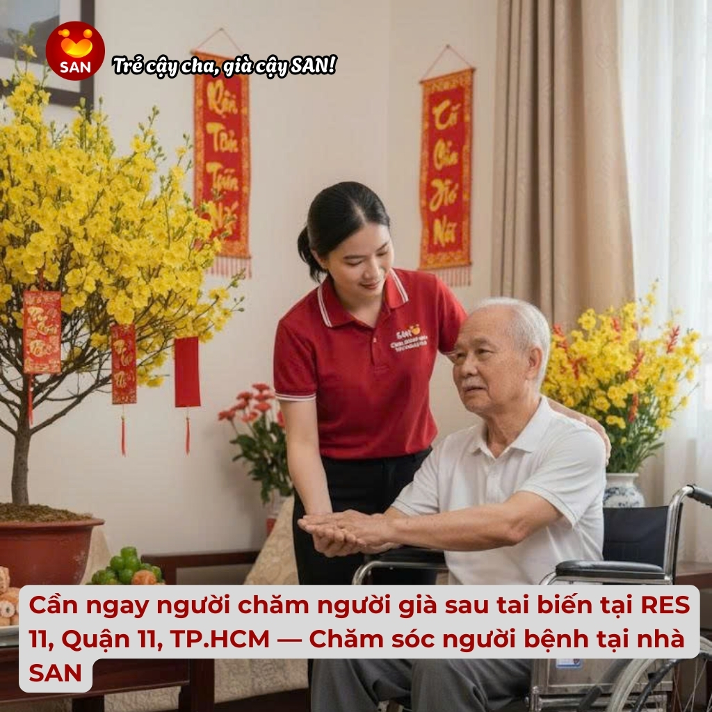 Chăm sóc người già sau tai biến