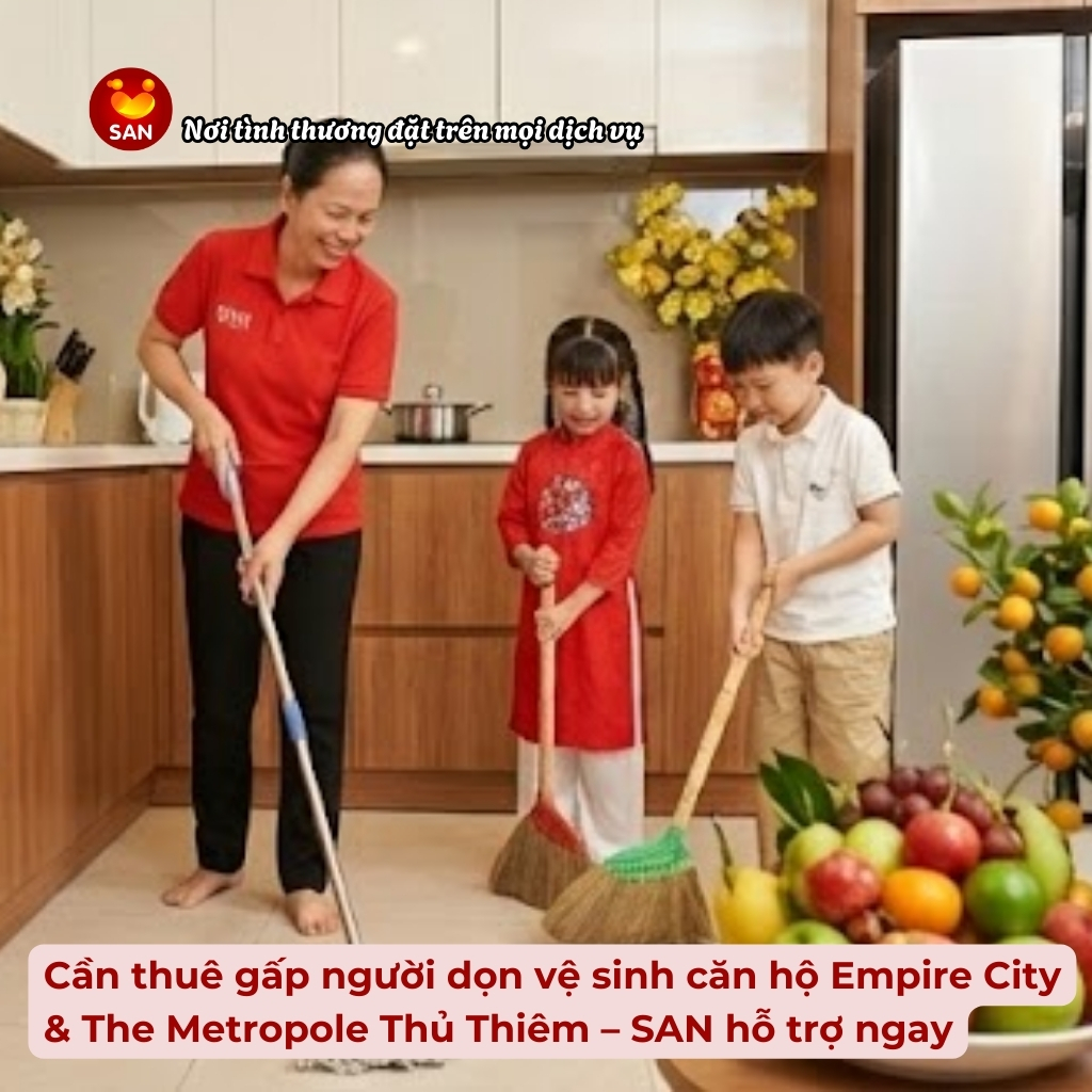 người dọn vệ sinh căn hộ cao cấp