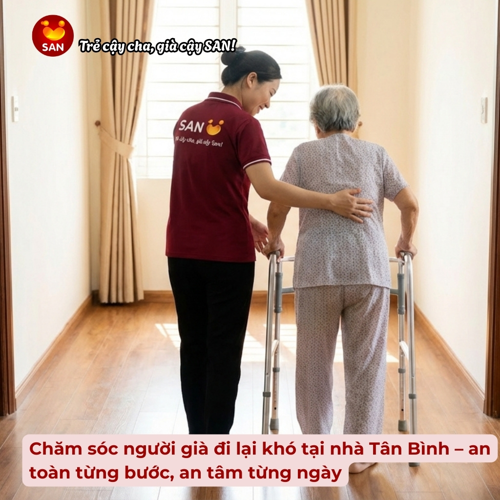 chăm sóc người già đi lại khó tại nhà Tân Bình