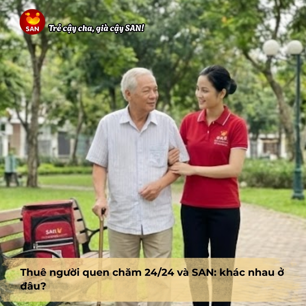 Thuê người quen chăm cha mẹ