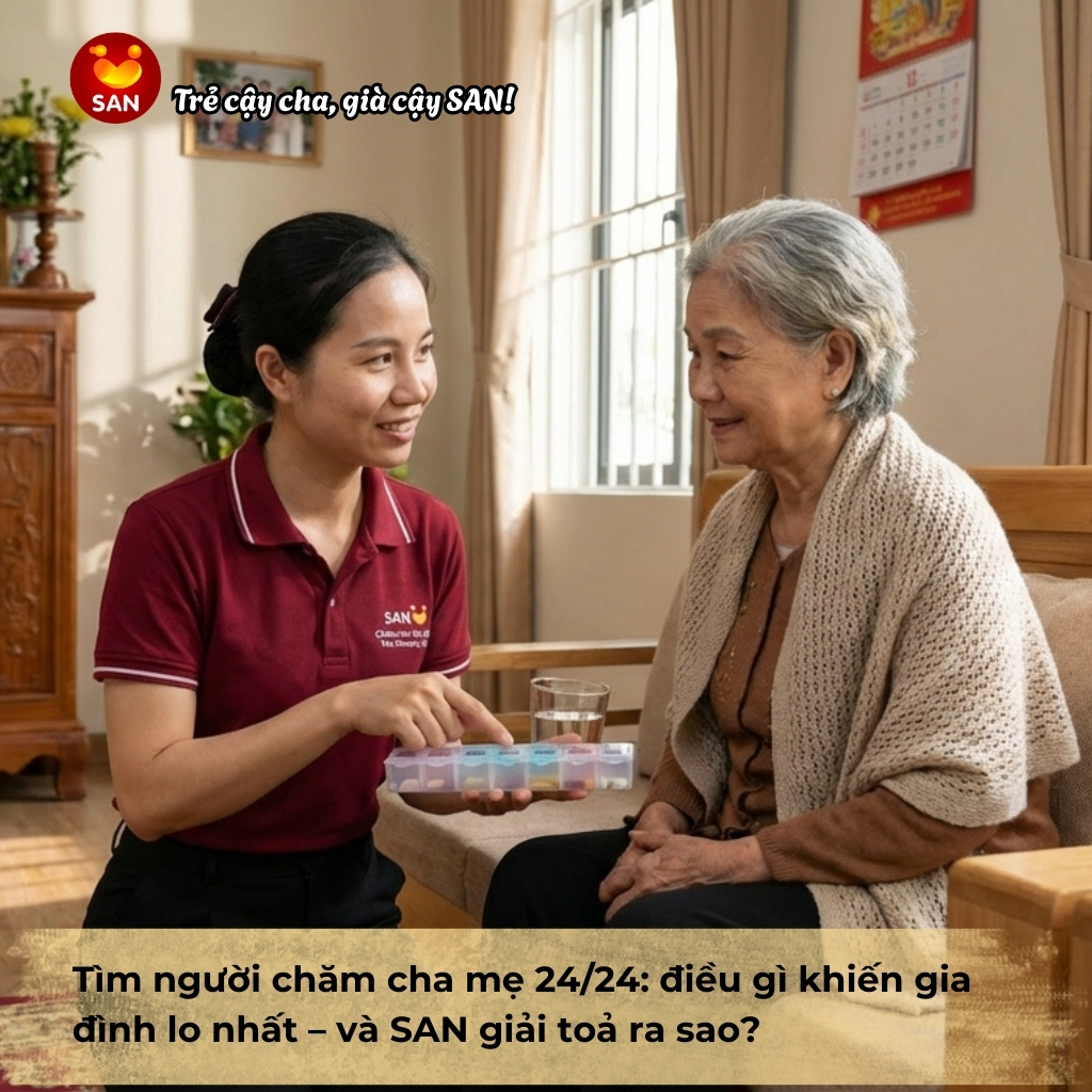 Tìm người chăm cha mẹ 24/24