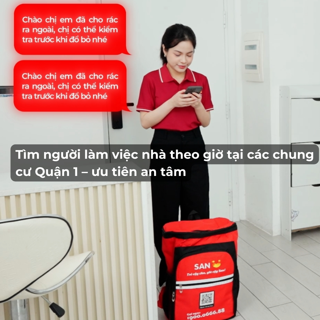 tìm người làm việc nhà theo giờ Quận 1