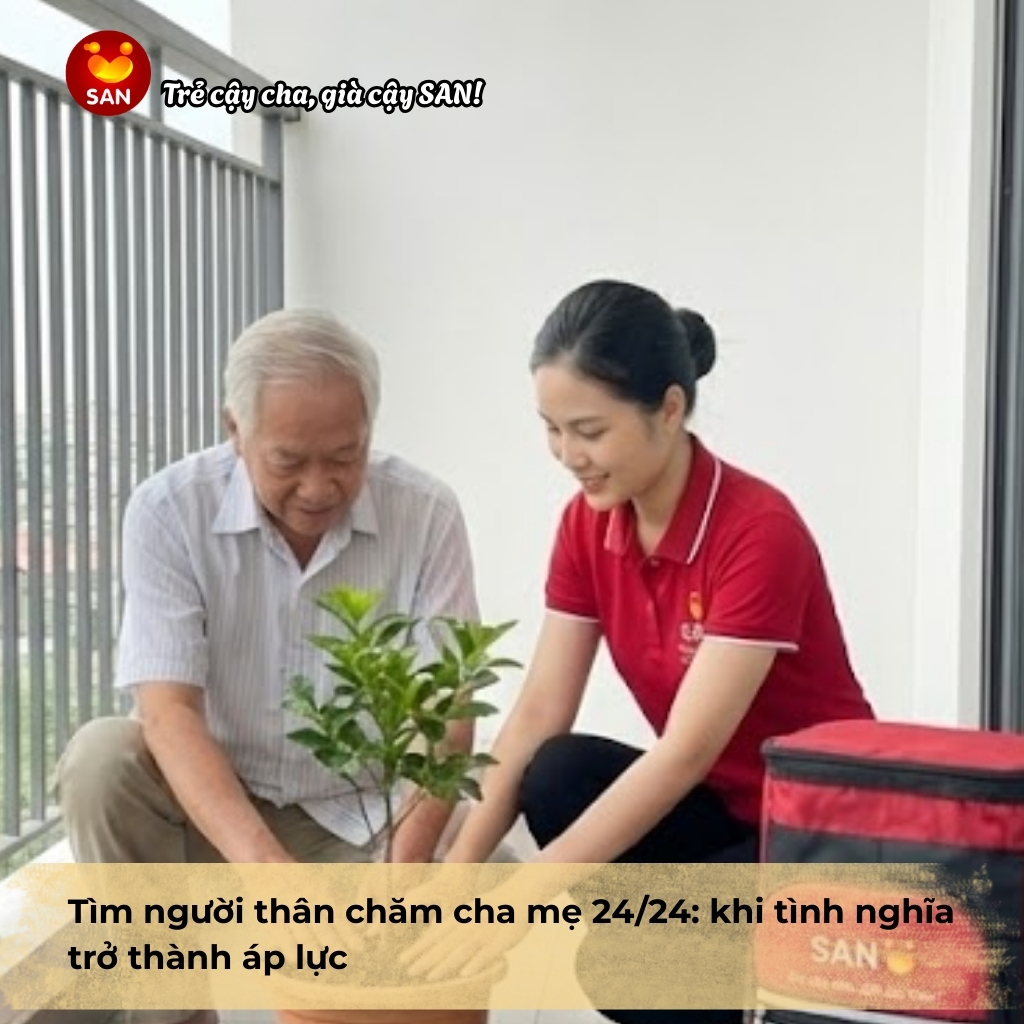 Nhờ người thân chăm cha mẹ 24/24