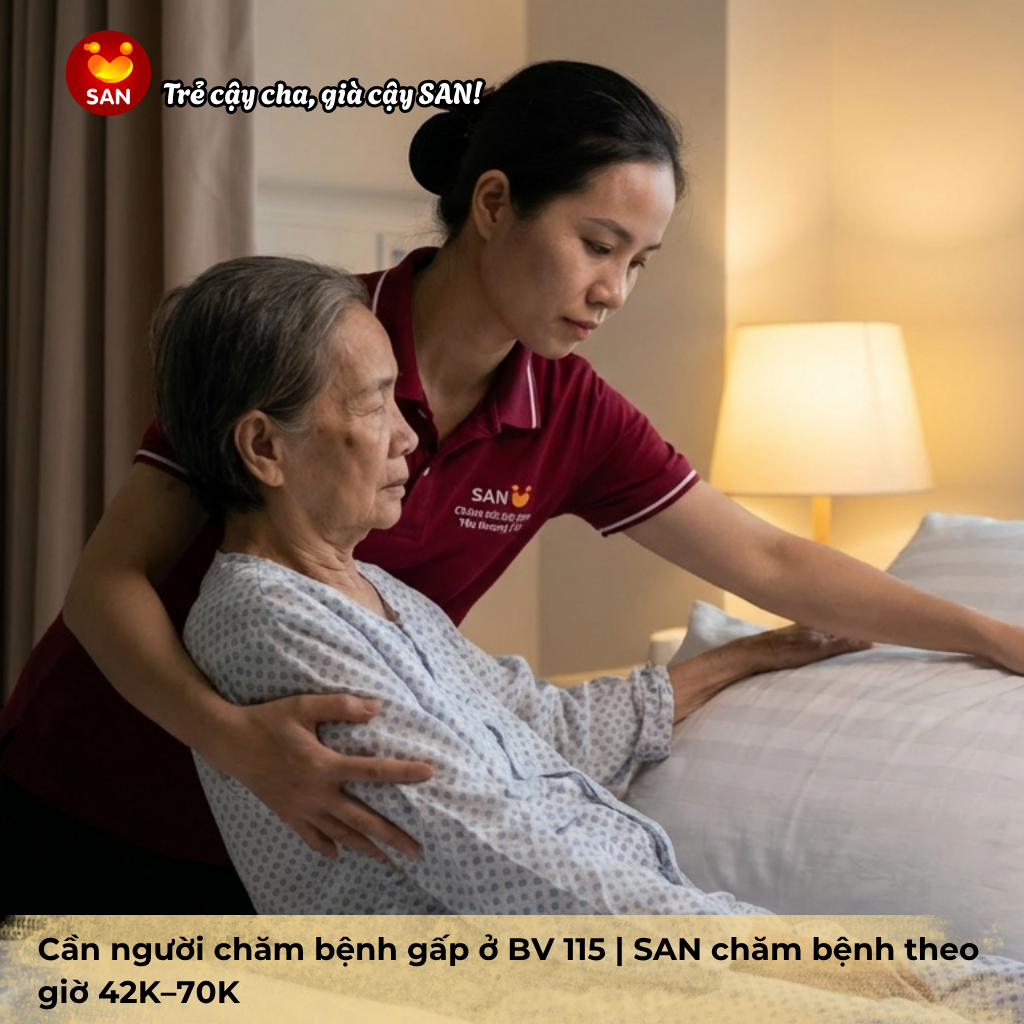Patient care at People's Hospital 115 – SAN app 42–70k/hour, post-emergency care.
