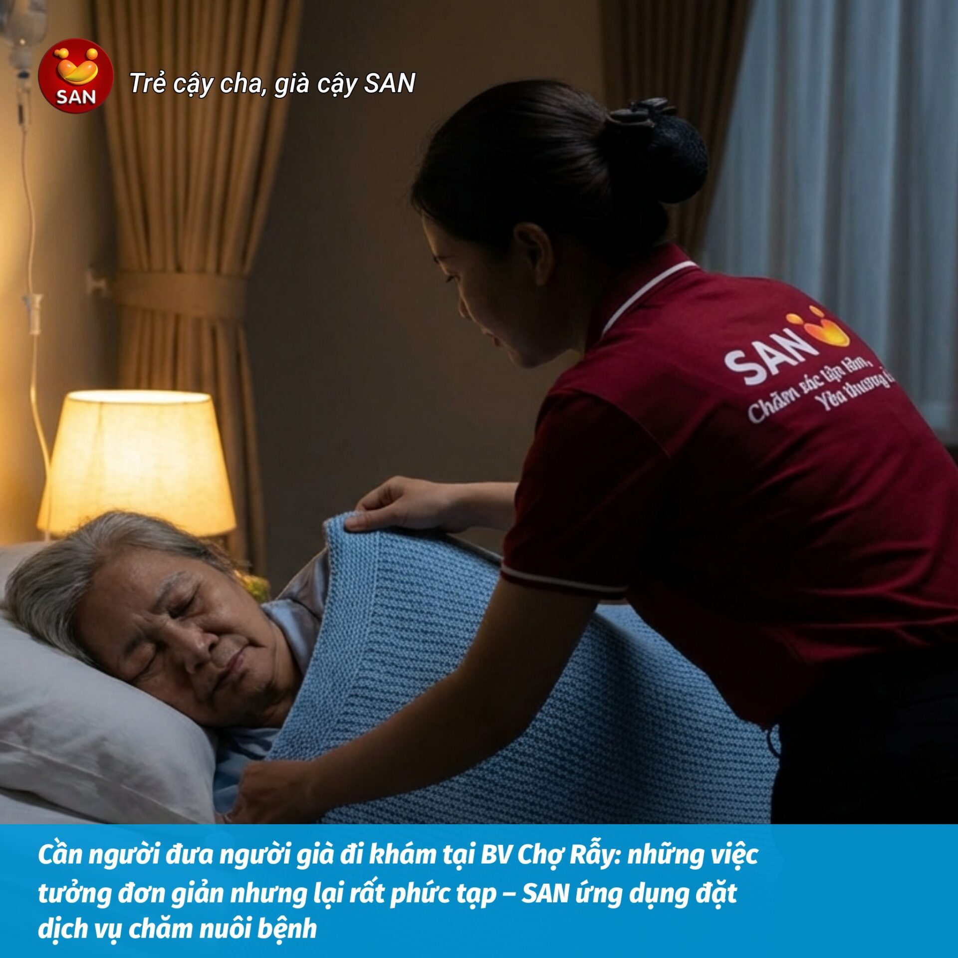 Đưa người già đi khám tại BV Chợ Rẫy