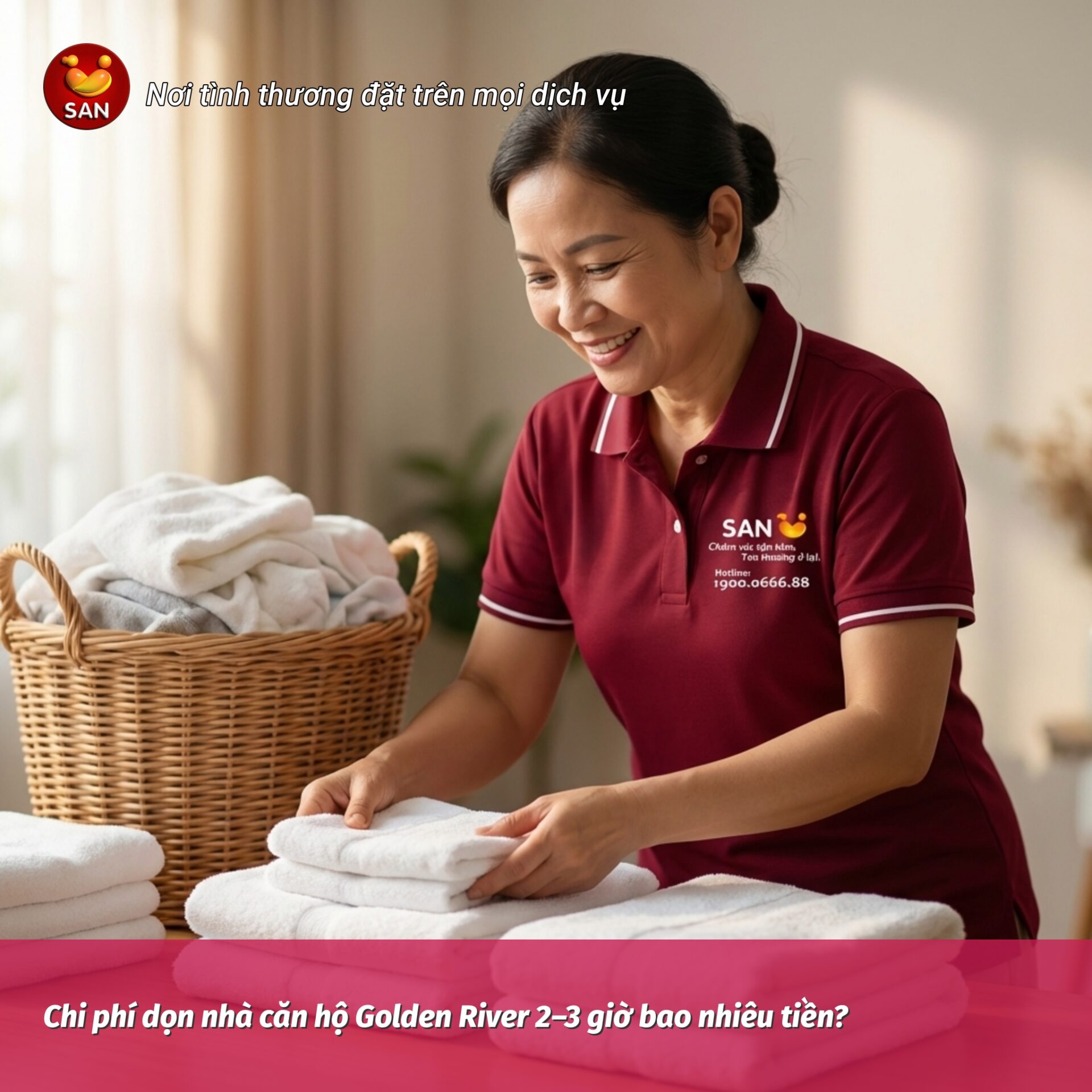 Chi phí dọn nhà căn hộ Golden River 2–3 giờ bao nhiêu tiền?