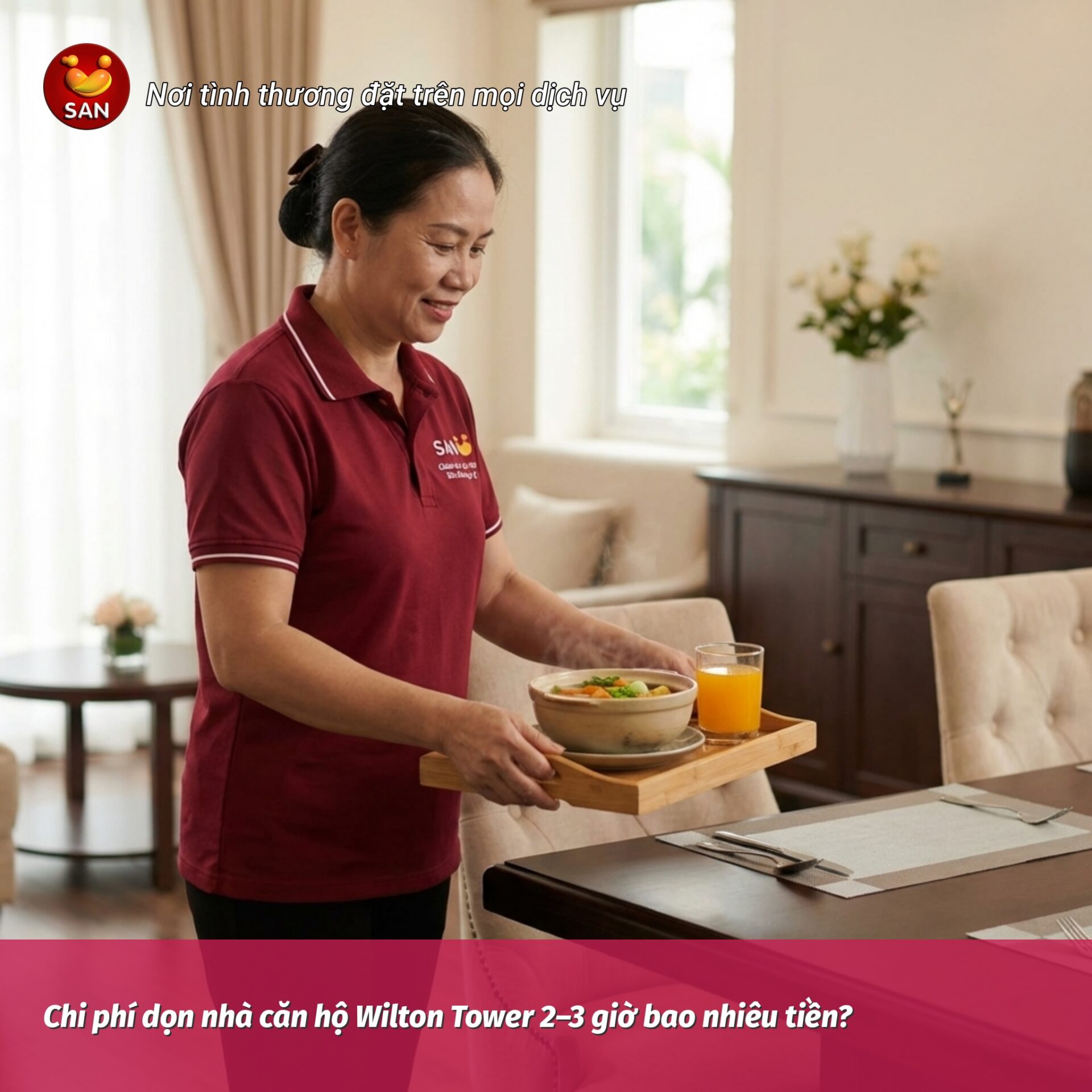 Chi phí dọn nhà căn hộ Wilton Tower 2–3 giờ bao nhiêu tiền?