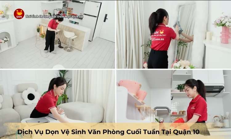 tạp vụ dọn văn phòng cuối tuần tại Quận 10