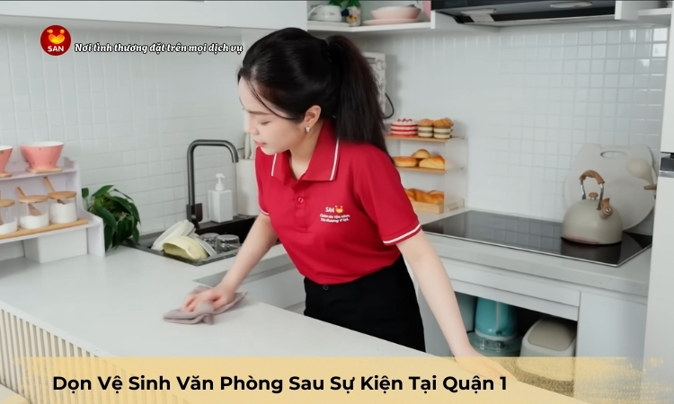 dọn vệ sinh văn phòng sau sự kiện tại Quận 1