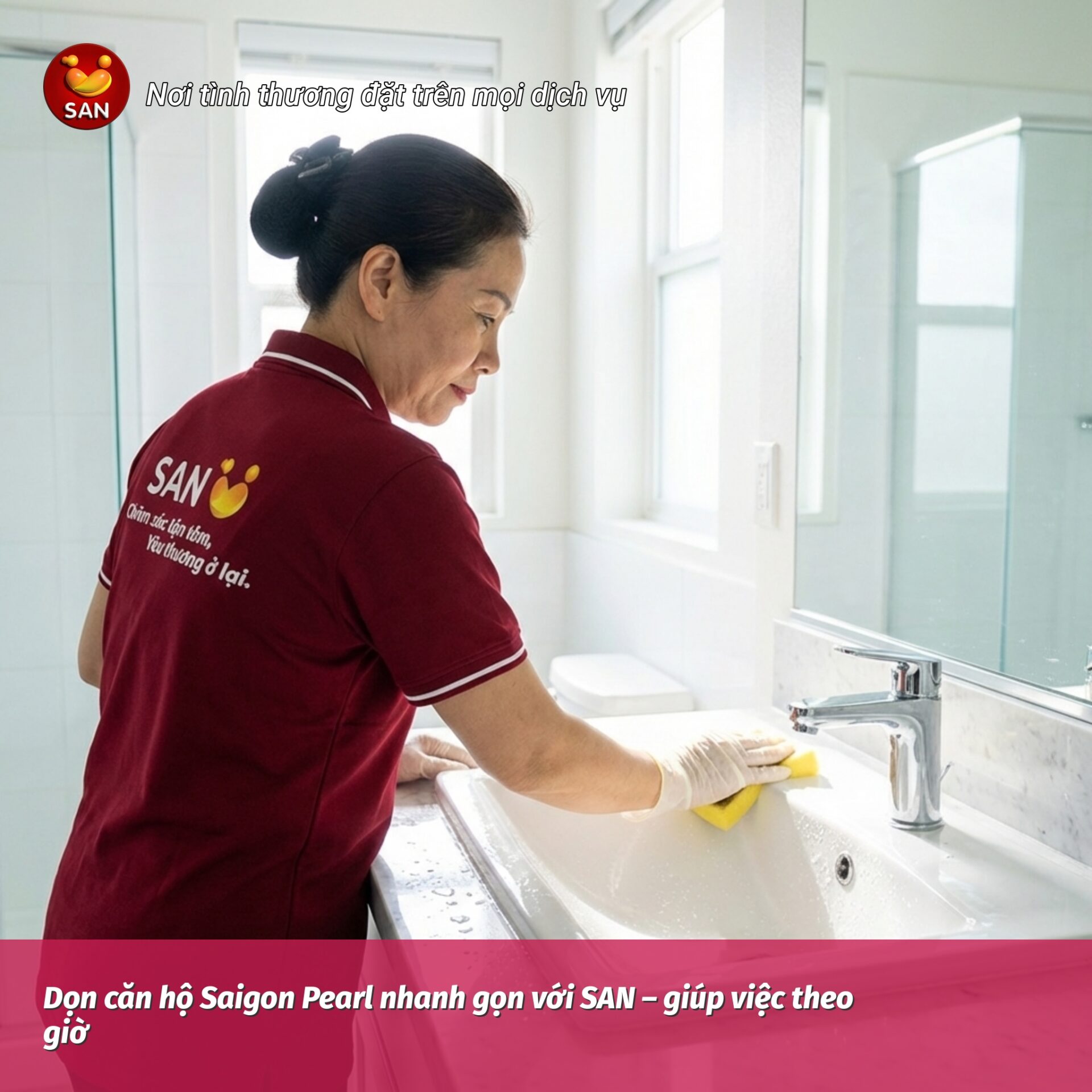 Get your Saigon Pearl apartment cleaned quickly and efficiently with SAN – hourly cleaning services.