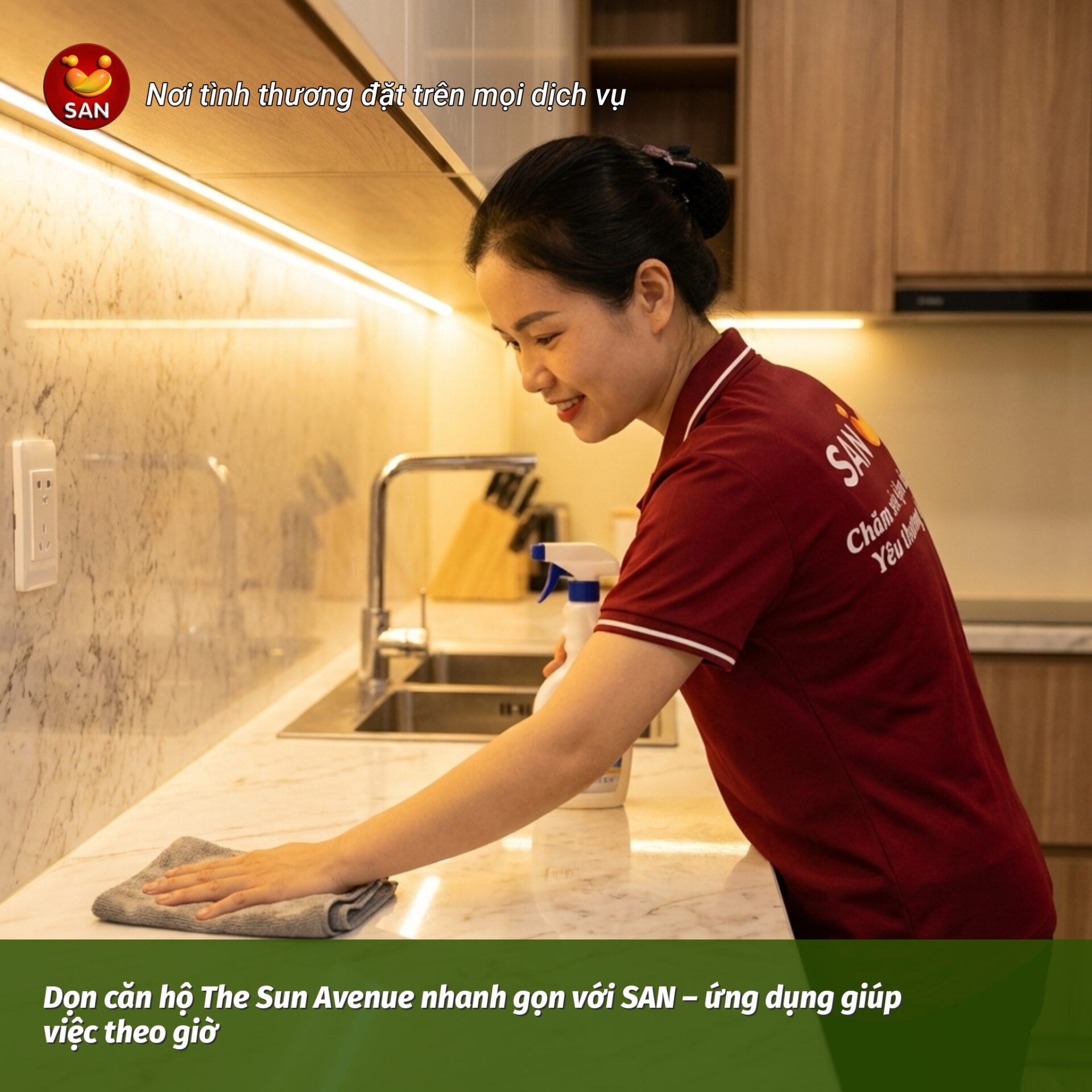 giúp việc nhà theo giờ tại The Sun Avenue