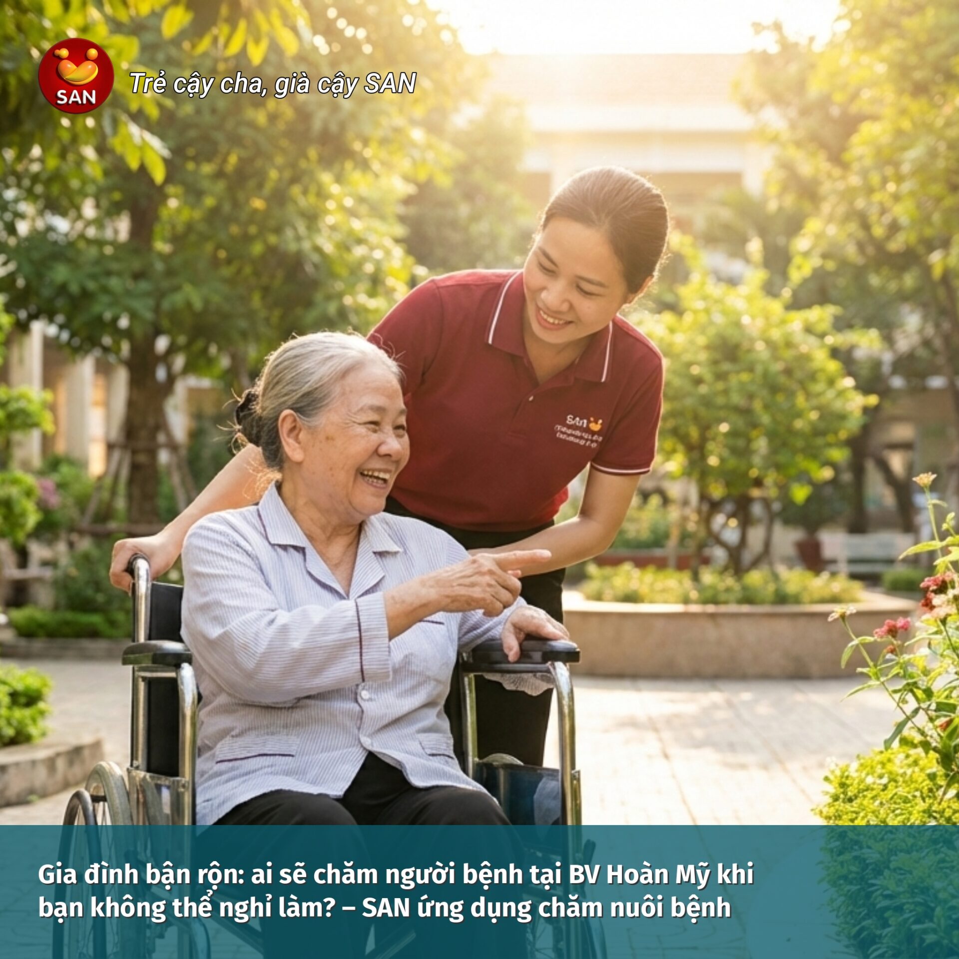 chăm người bệnh tại BV Hoàn Mỹ