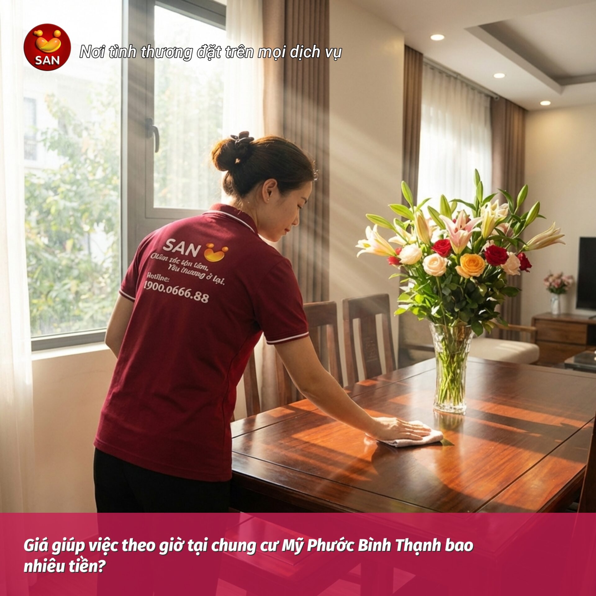 giá giúp việc theo giờ tại chung cư Mỹ Phước