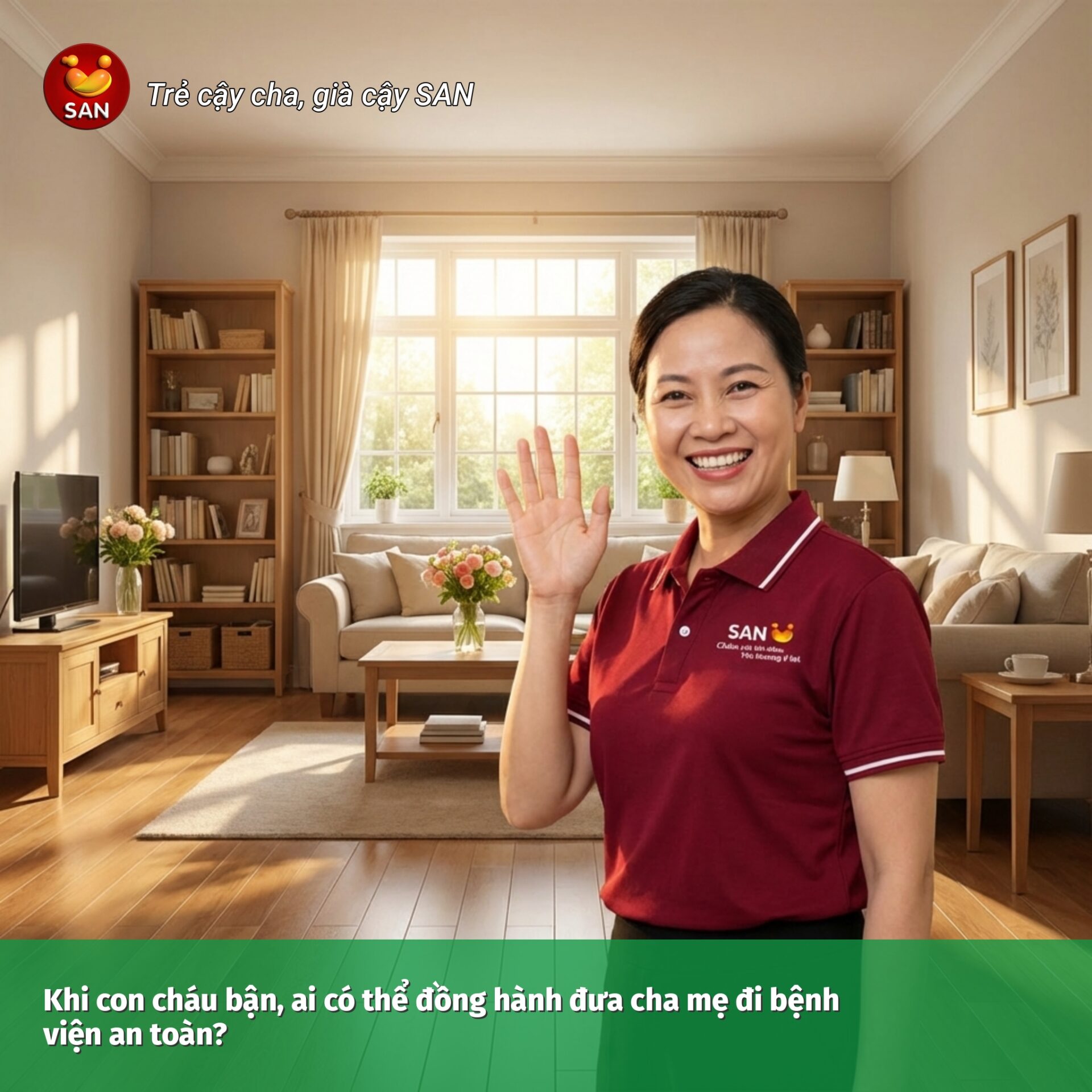 đưa cha mẹ đi khám bệnh