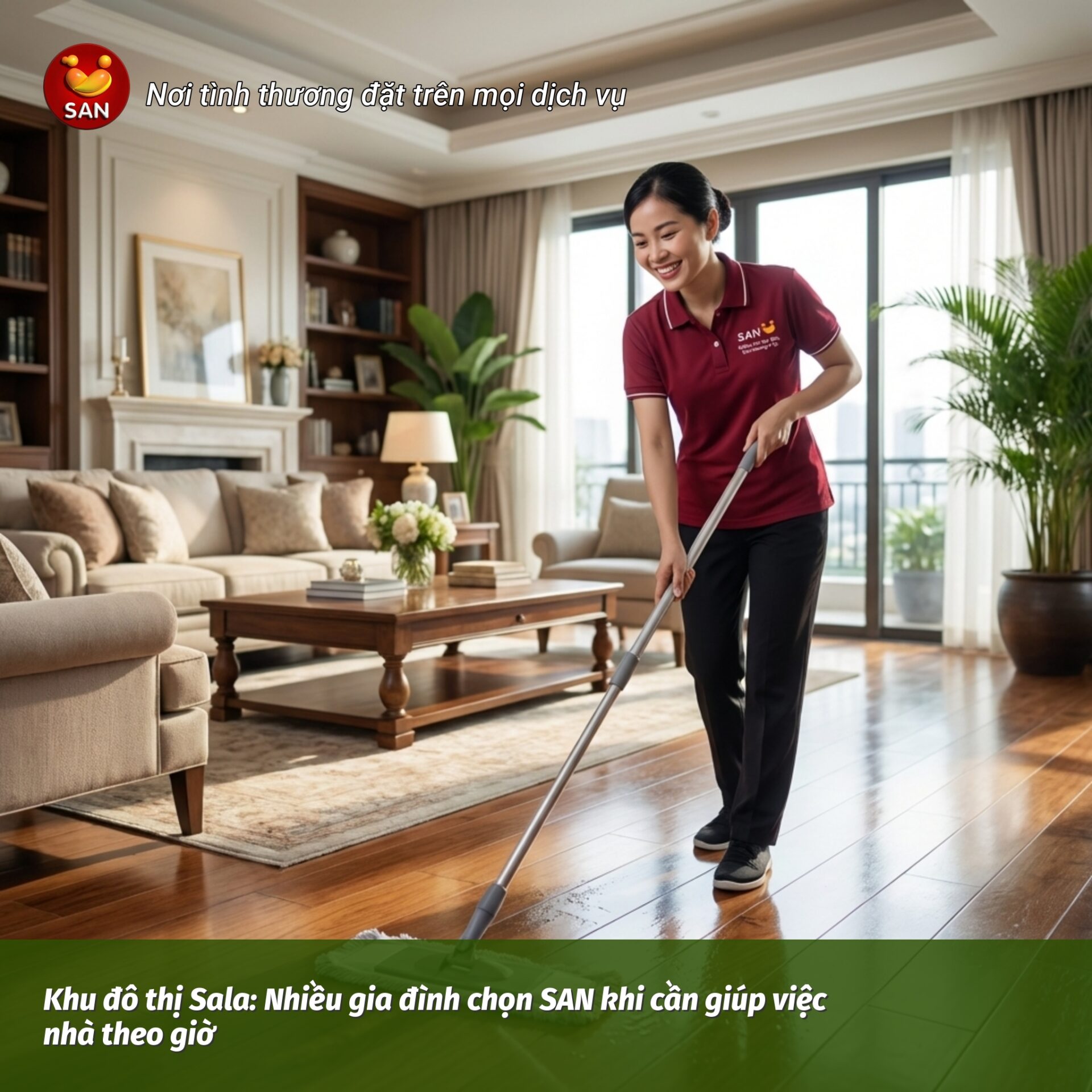 giúp việc nhà theo giờ khu đô thị Sala