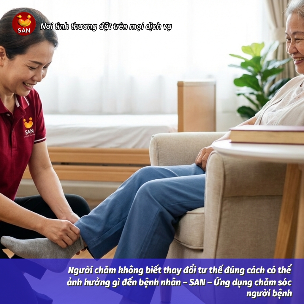 thay đổi tư thế cho bệnh nhân