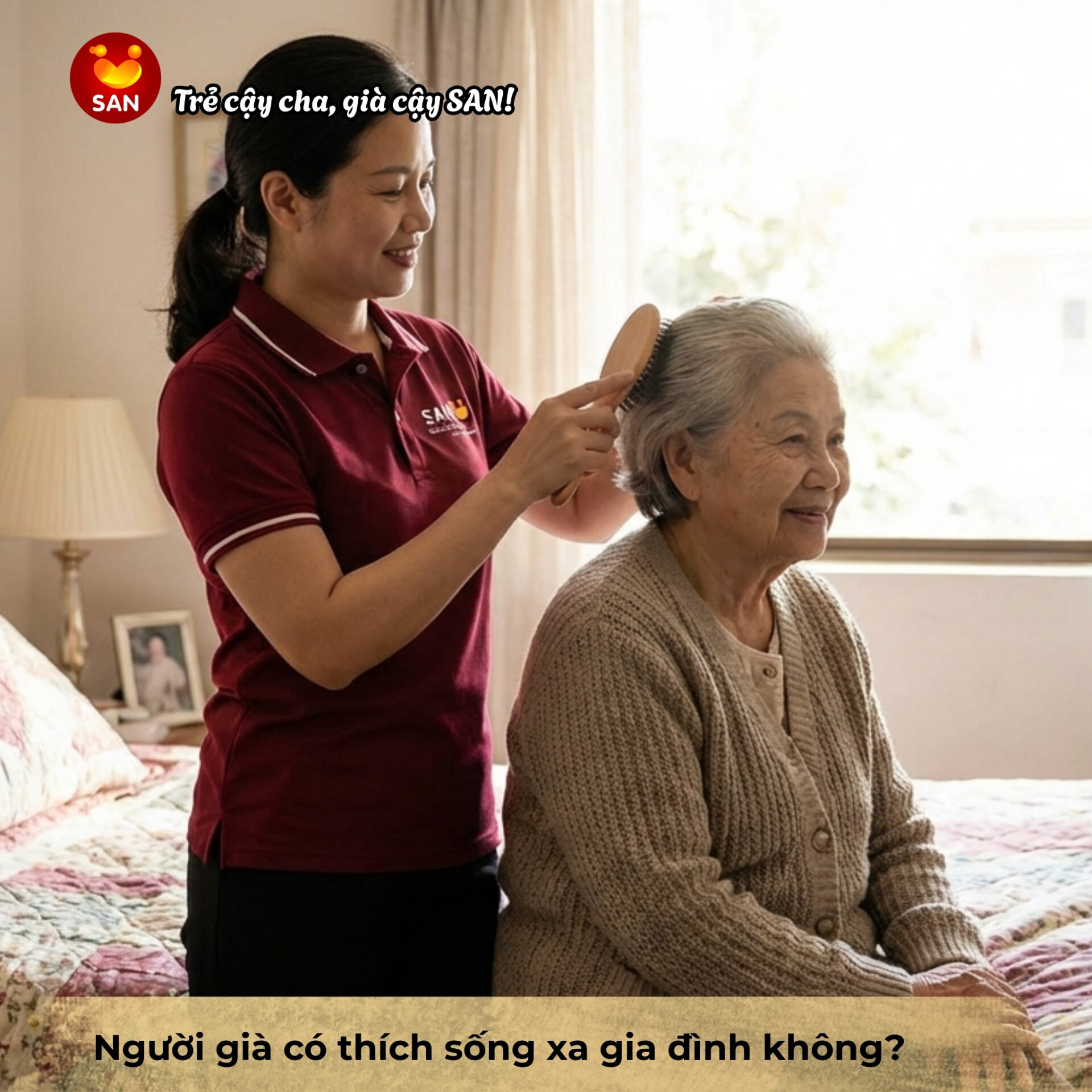 người già sống xa gia đình