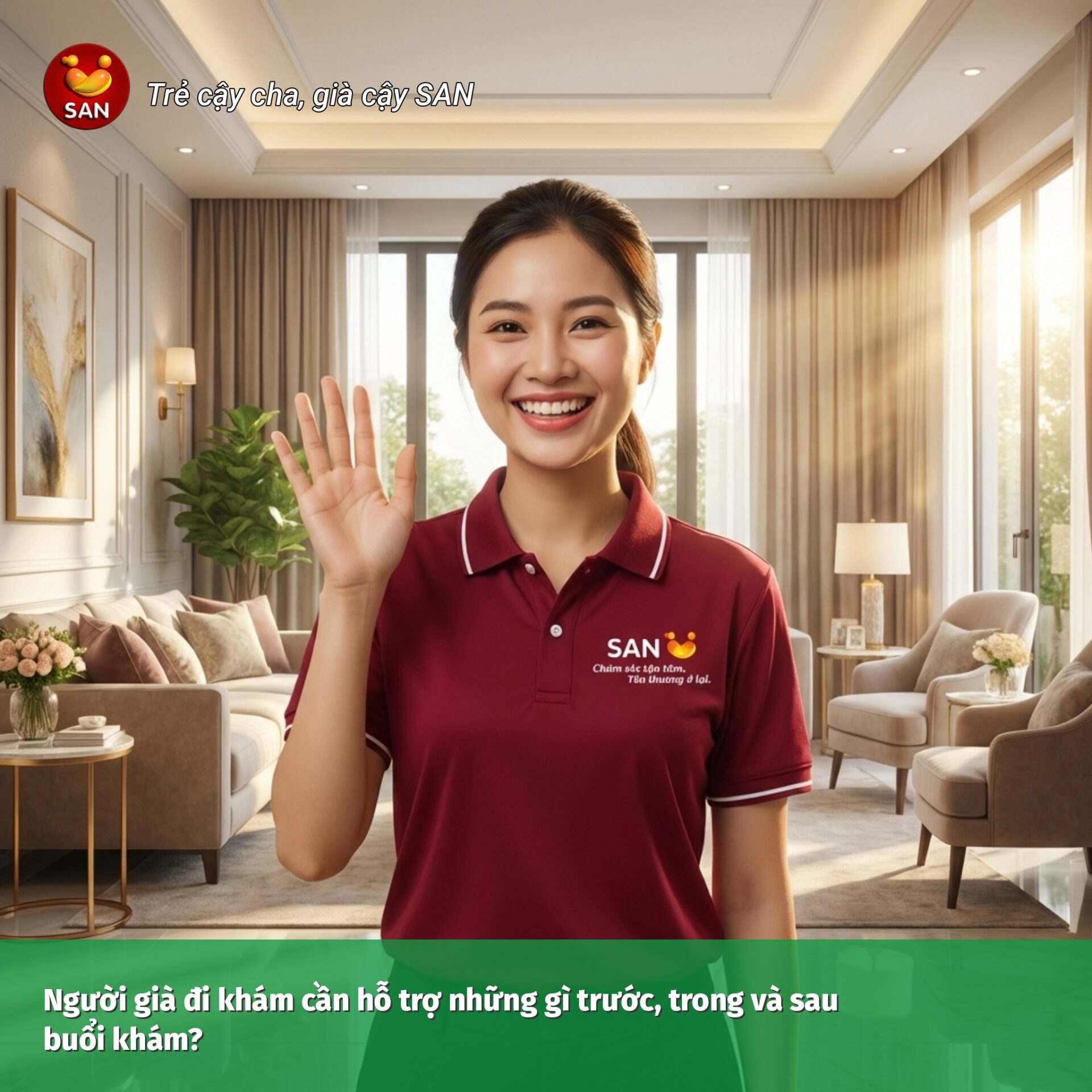 hỗ trợ người già đi khám