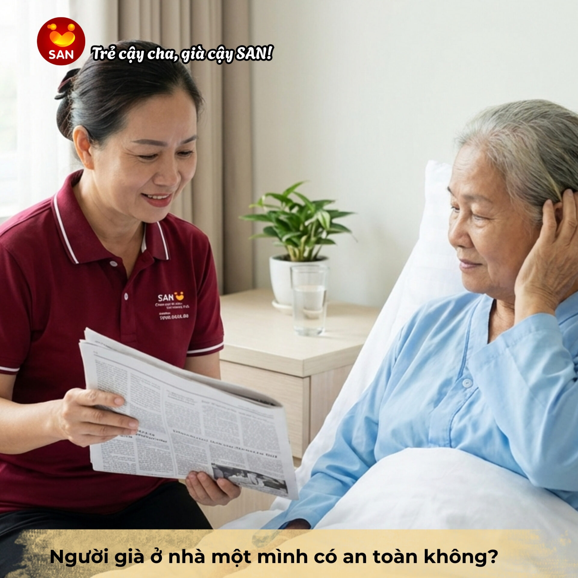người già ở nhà một mình