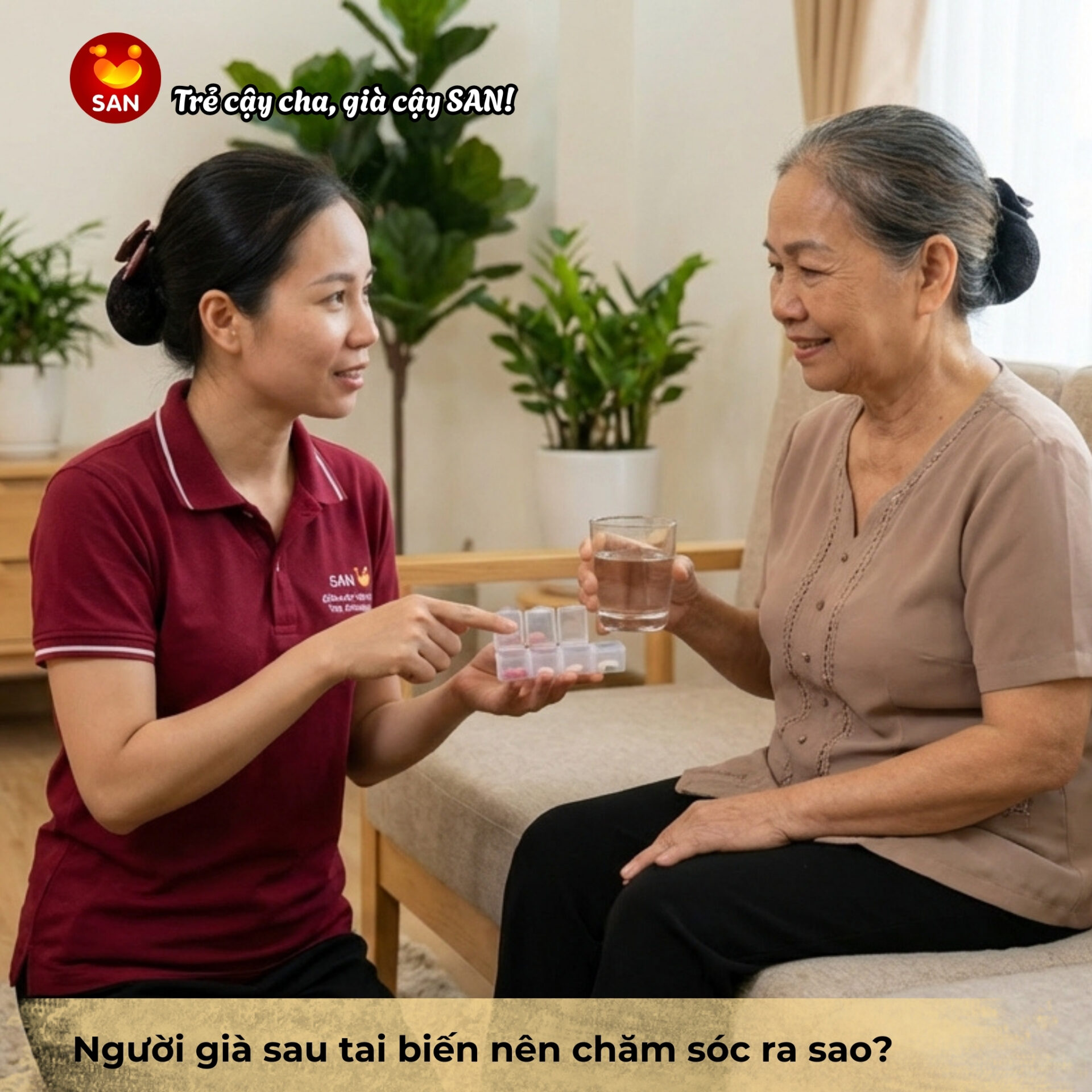 Caring for the elderly after a stroke.