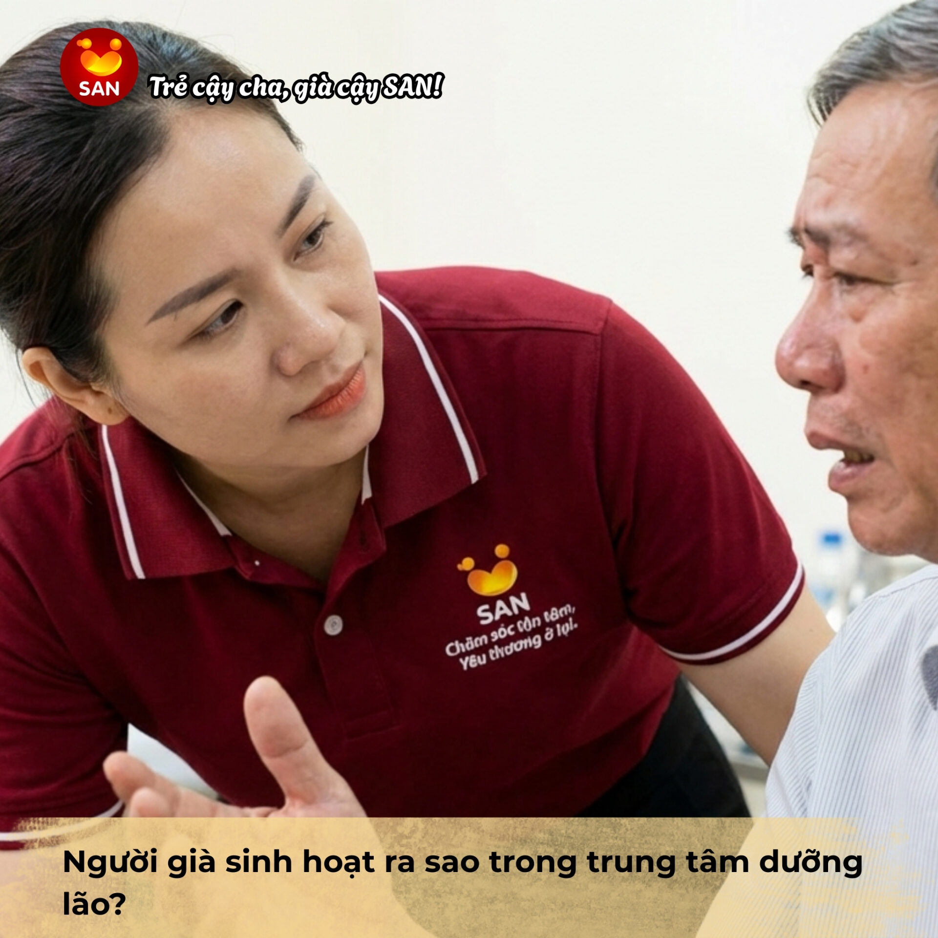sinh hoạt của người già trong trung tâm dưỡng lão