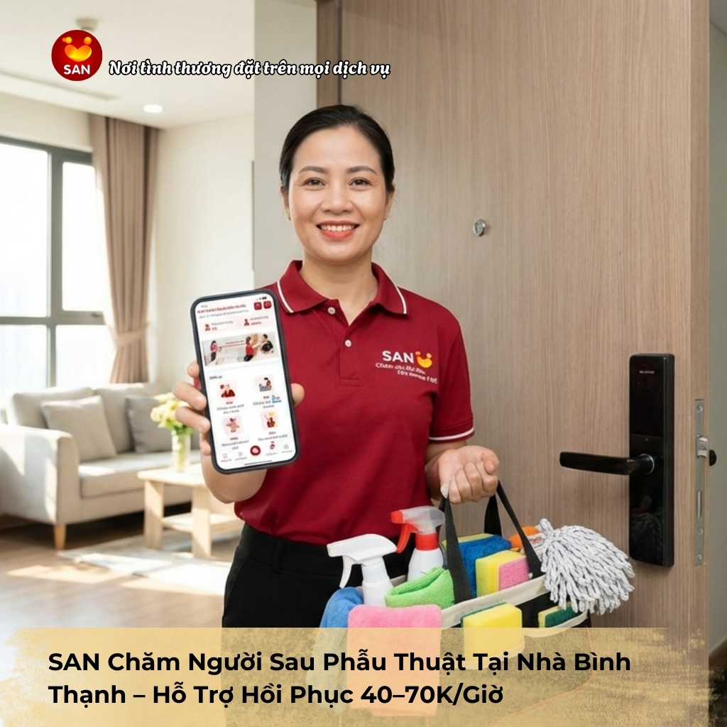 chăm người sau phẫu thuật tại nhà Bình Thạnh