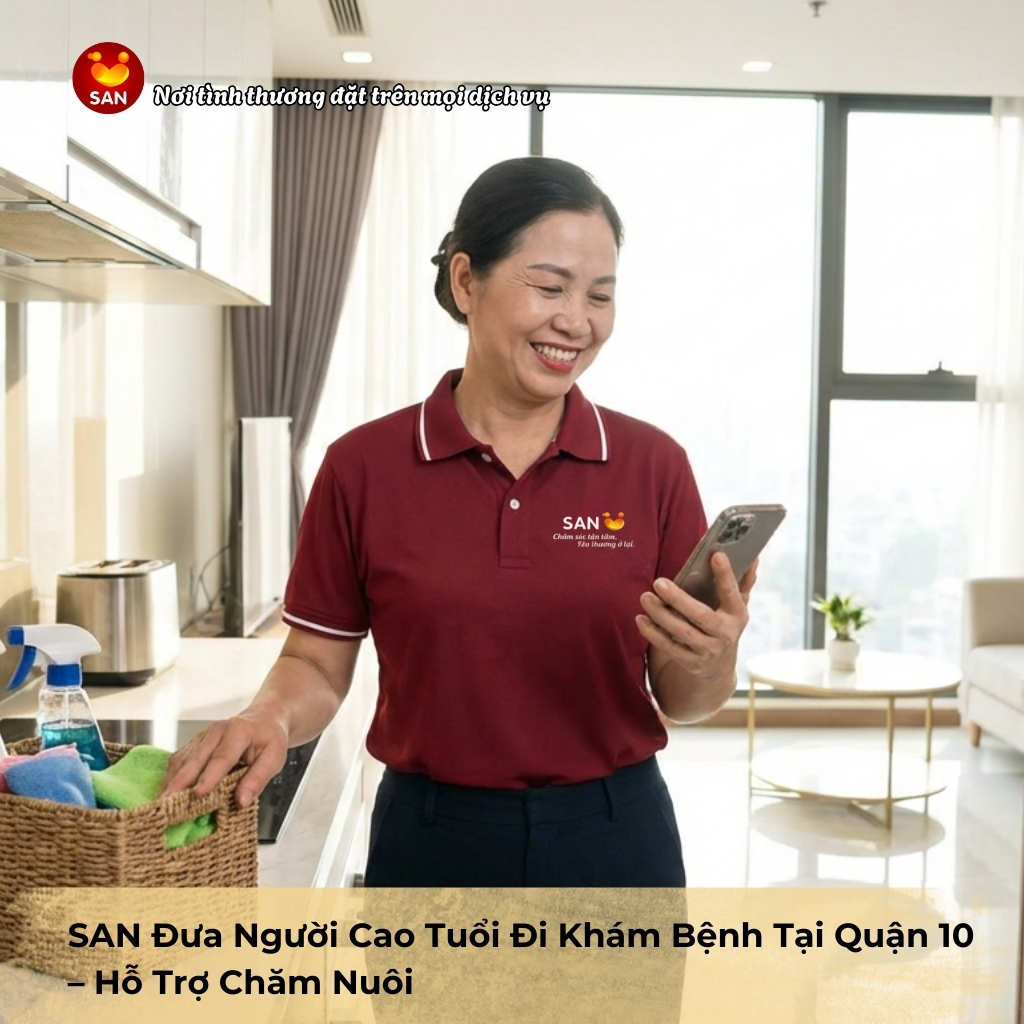 đưa người già đi khám bệnh Quận 10