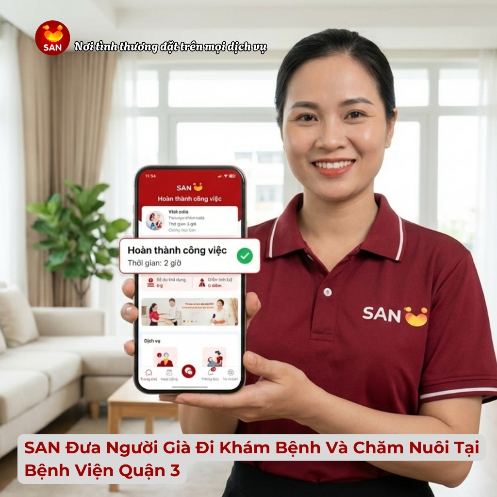 đưa người già đi khám bệnh Quận 3