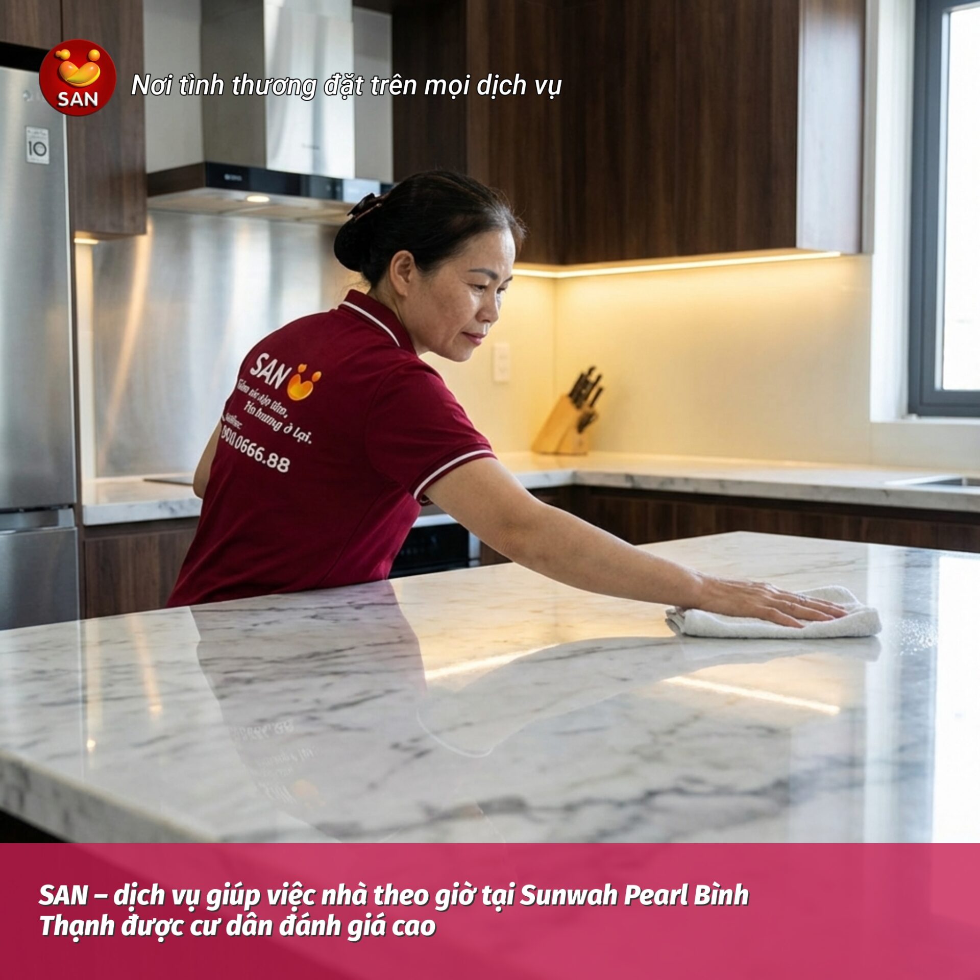 giúp việc nhà theo giờ tại Sunwah Pearl