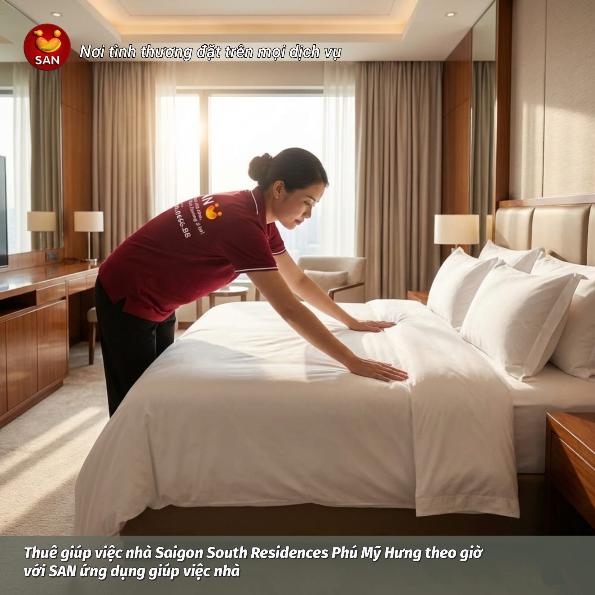 Thuê giúp việc nhà Saigon South Residences Phú Mỹ Hưng theo giờ với SAN