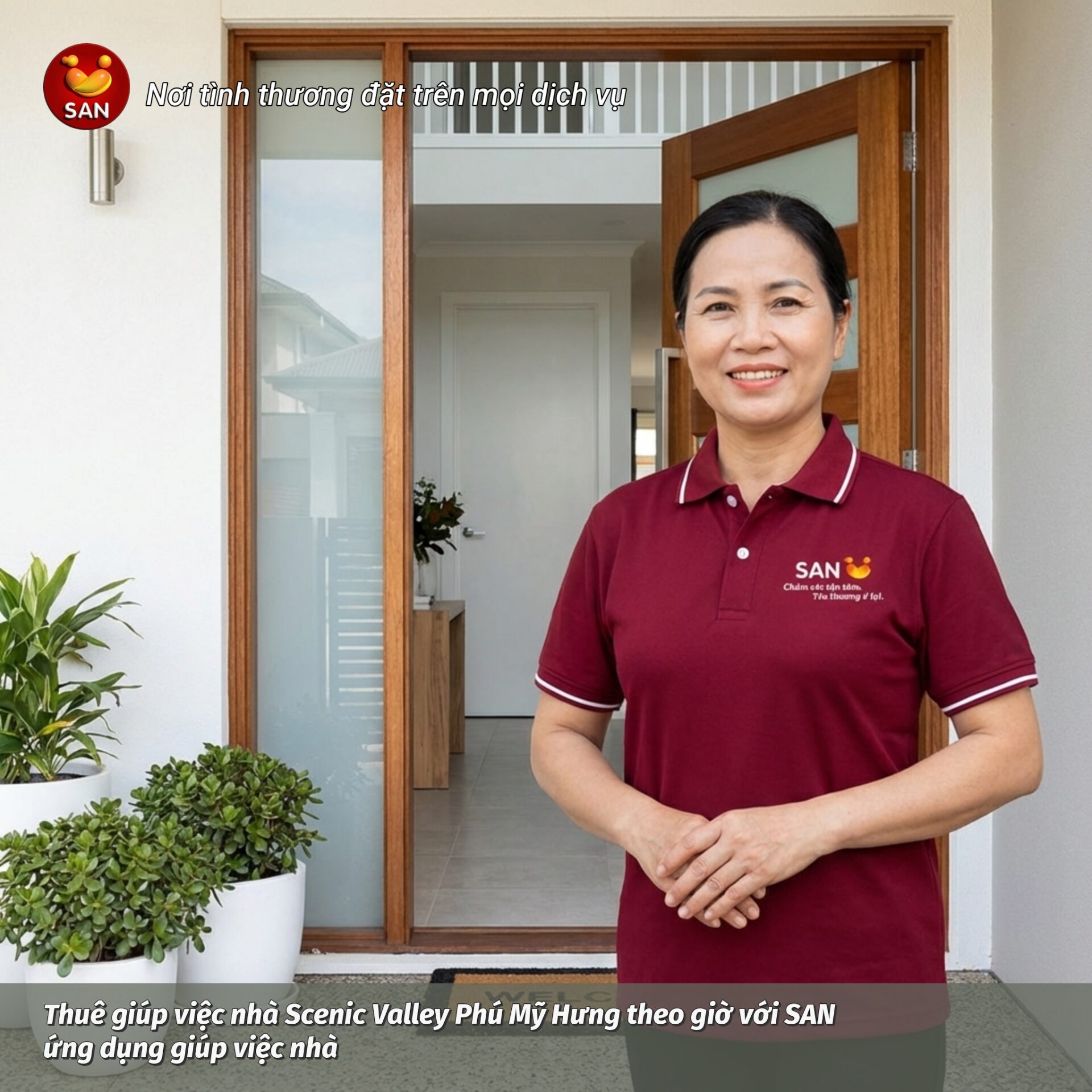Thuê giúp việc nhà Scenic Valley Phú Mỹ Hưng theo giờ với SAN ứng dụng giúp việc nhà