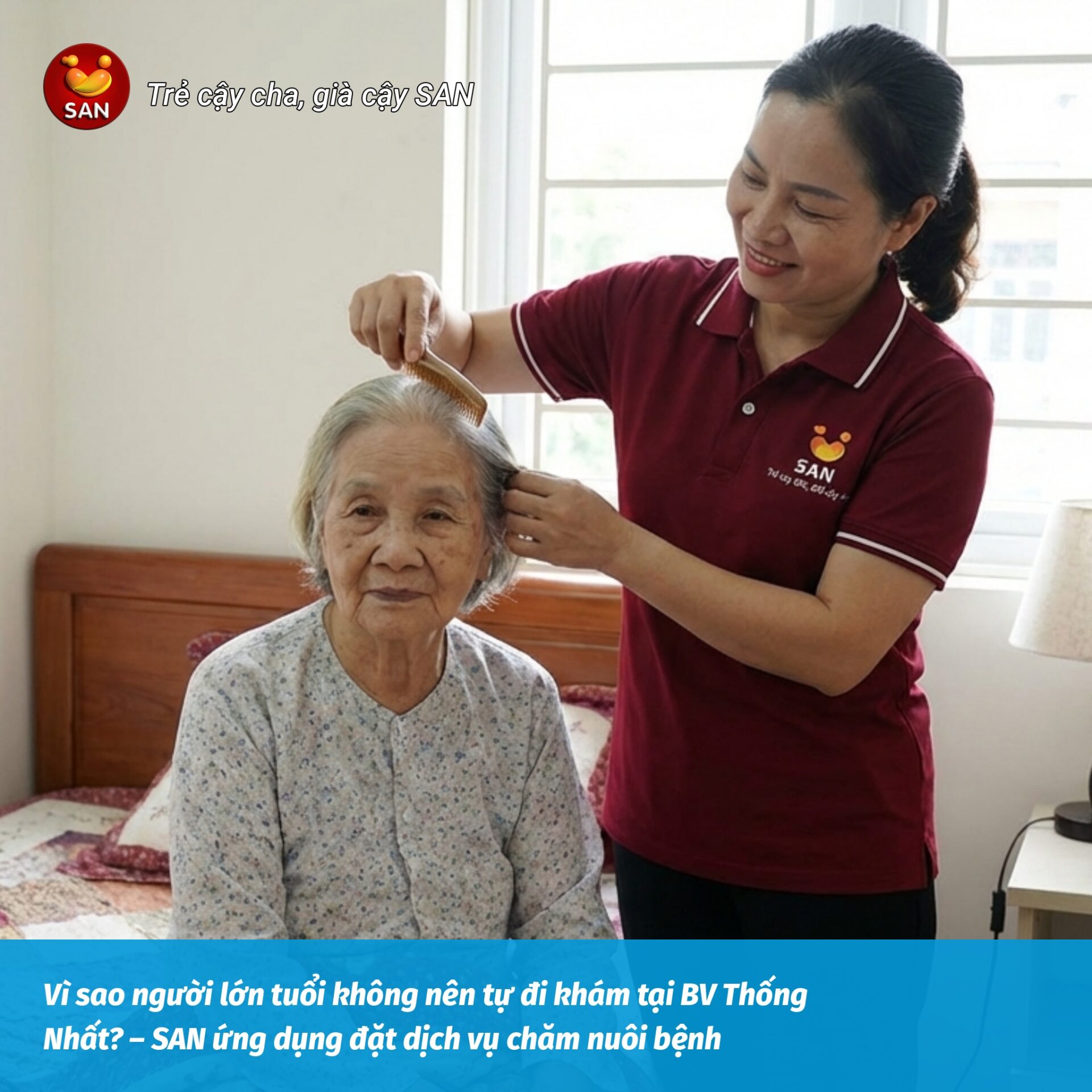 người lớn tuổi đi khám tại BV Thống Nhất