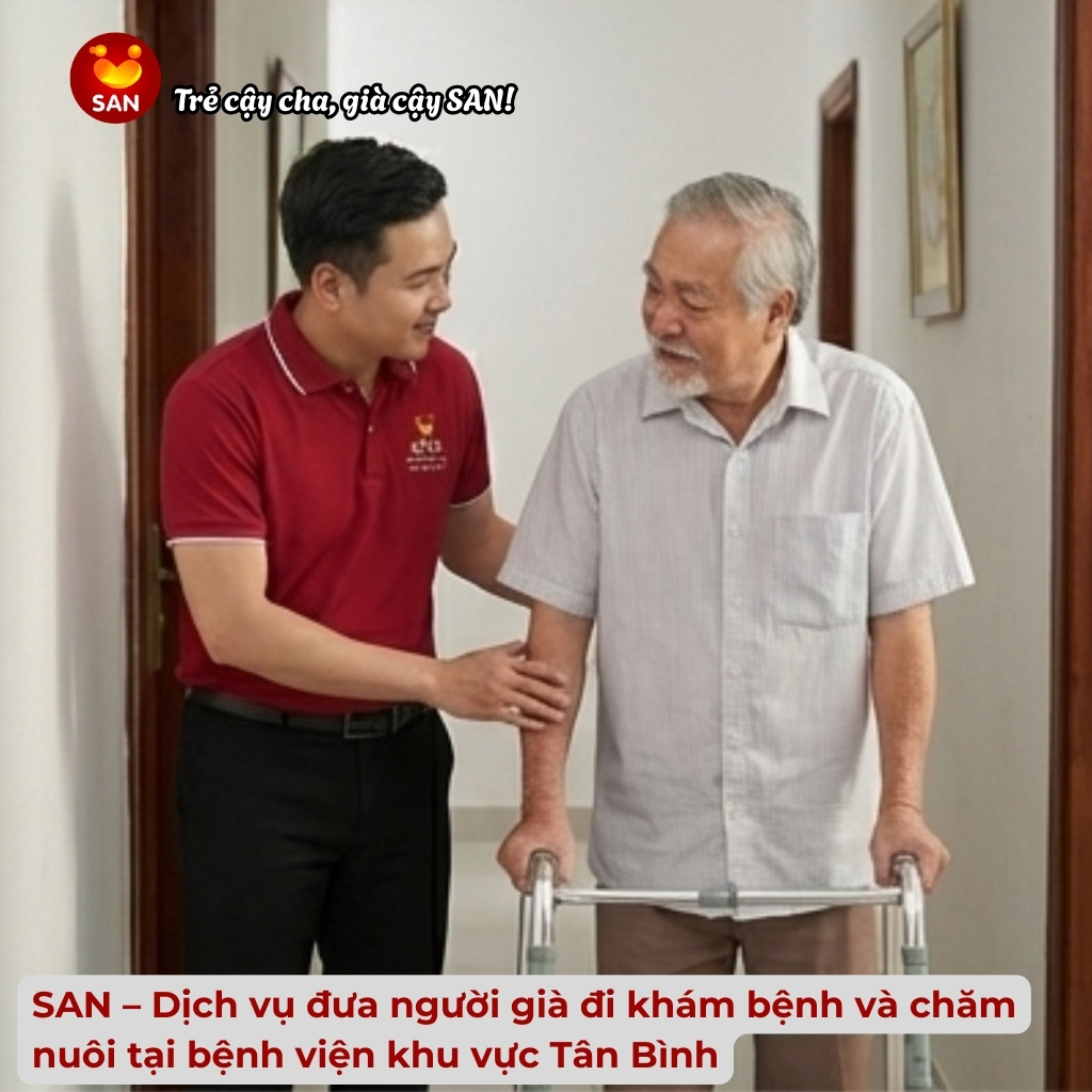 SAN: Dịch vụ đưa người già đi khám bệnh và chăm sóc tại bệnh viện Quận 6