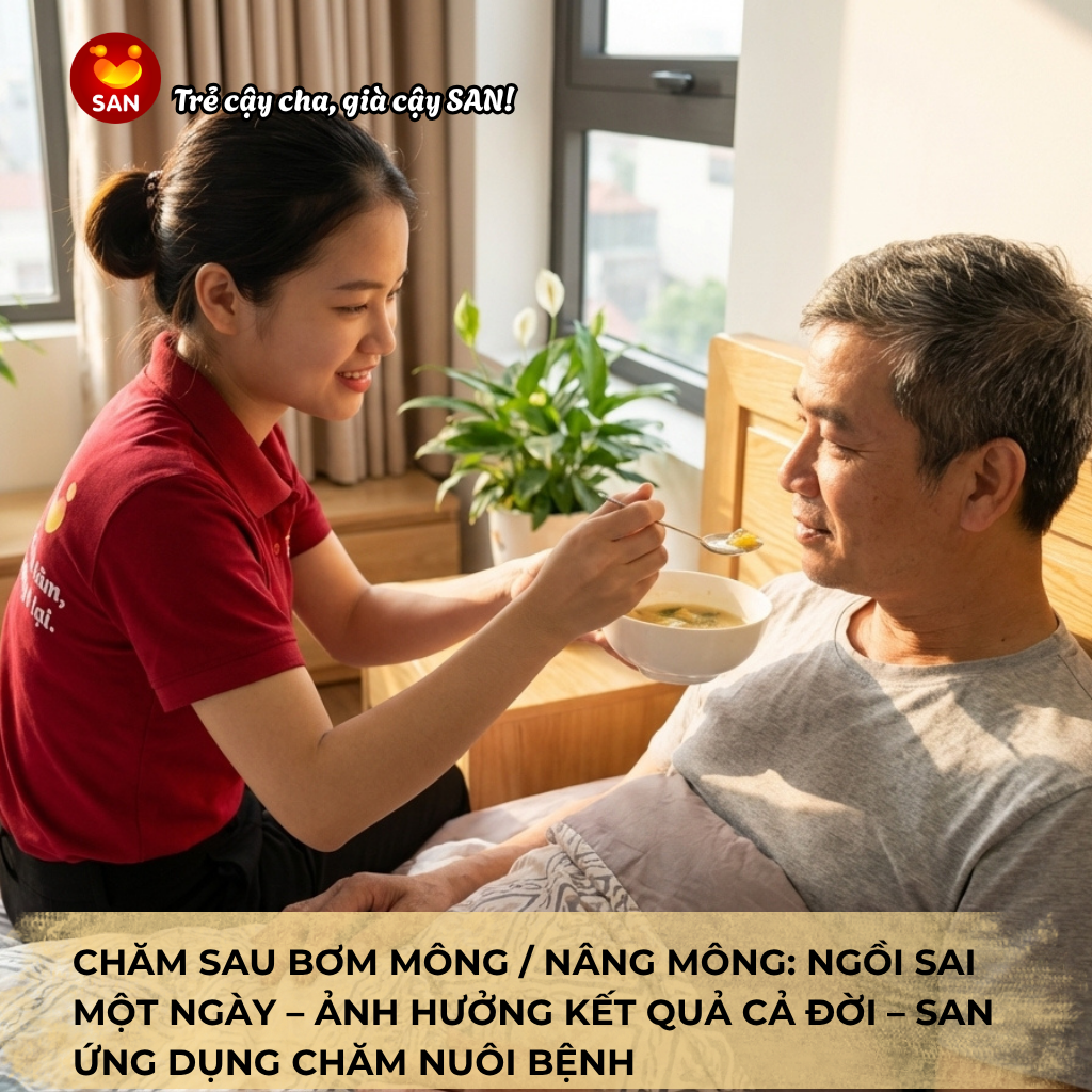 chăm sóc sau nâng mông