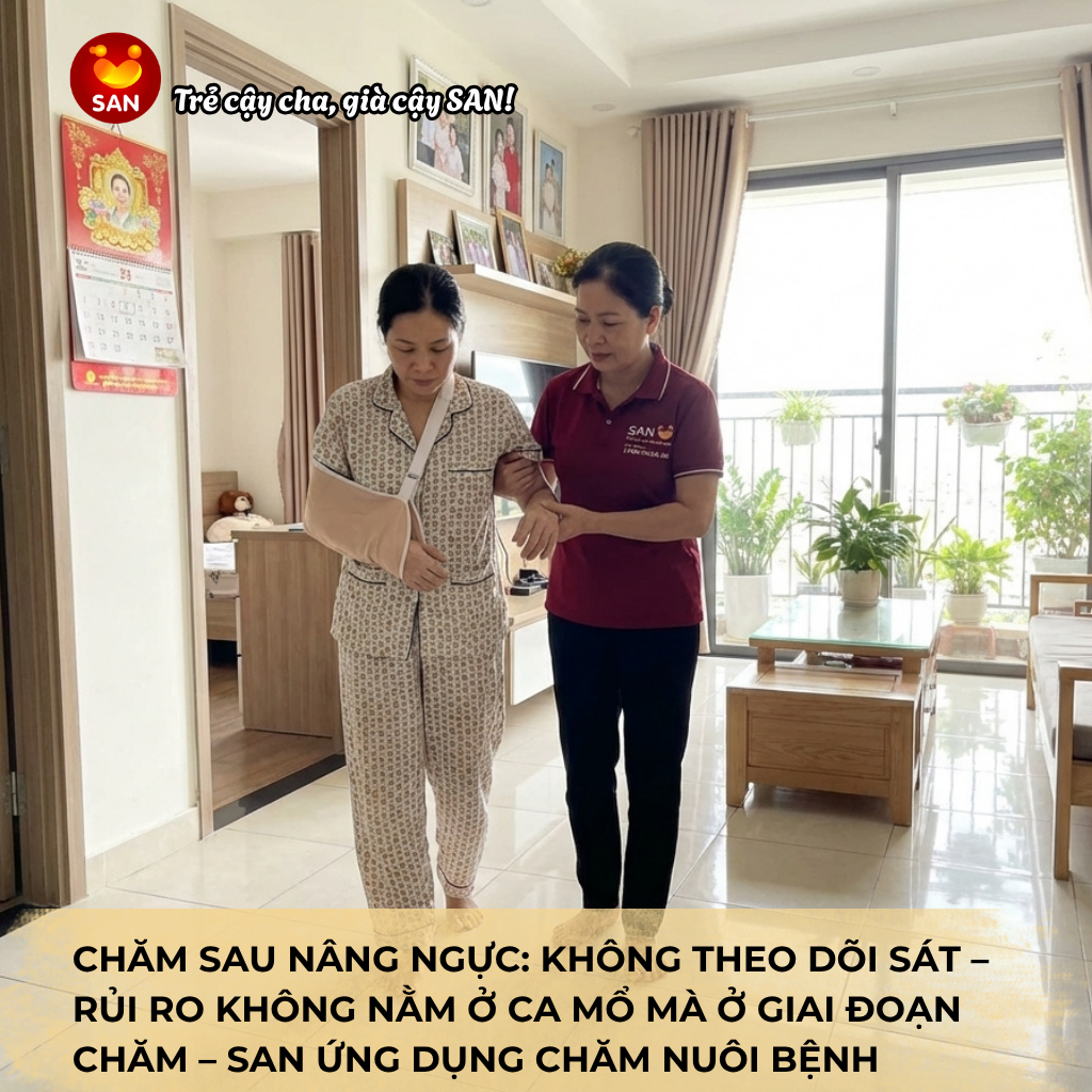 chăm sóc sau nâng ngực