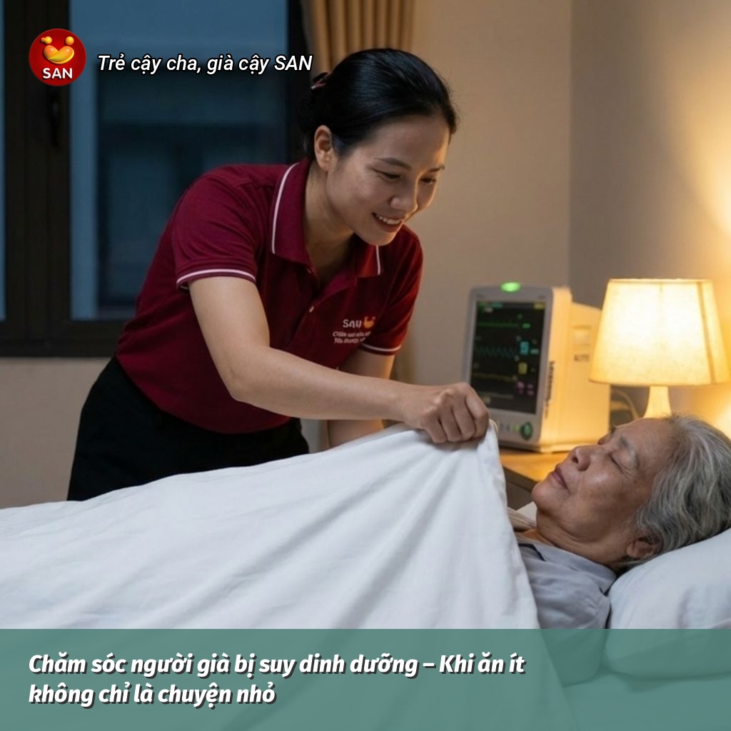 Caring for malnourished elderly people.