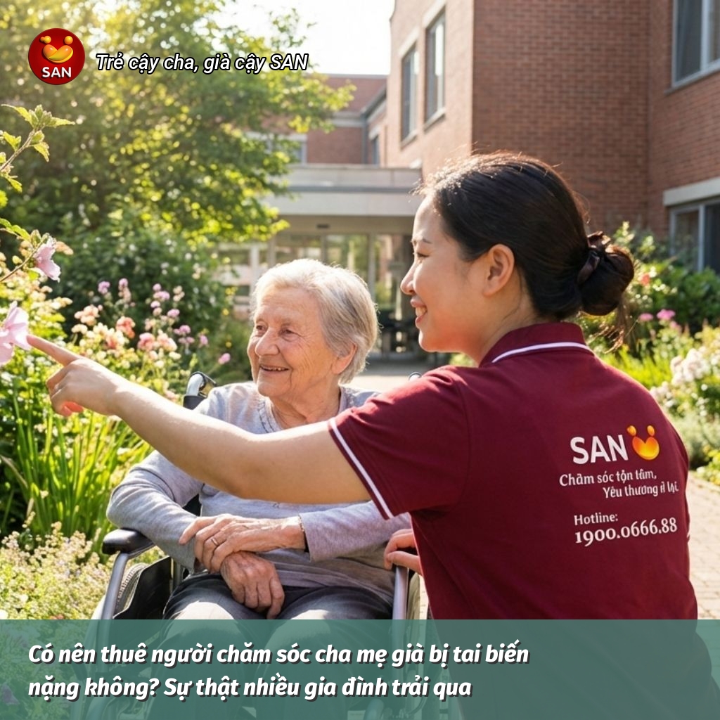 Hiring someone to care for elderly parents who suffered a stroke.