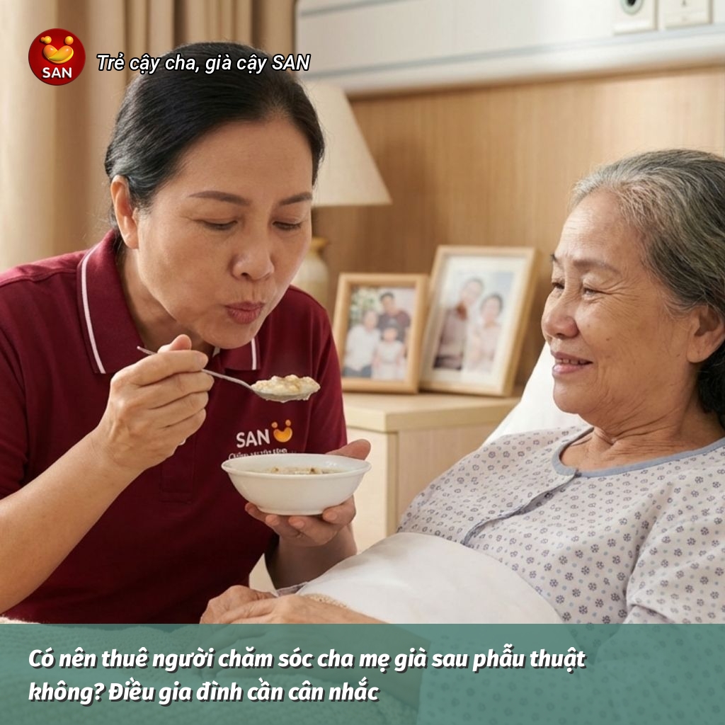 thuê người chăm sóc cha mẹ già sau phẫu thuật