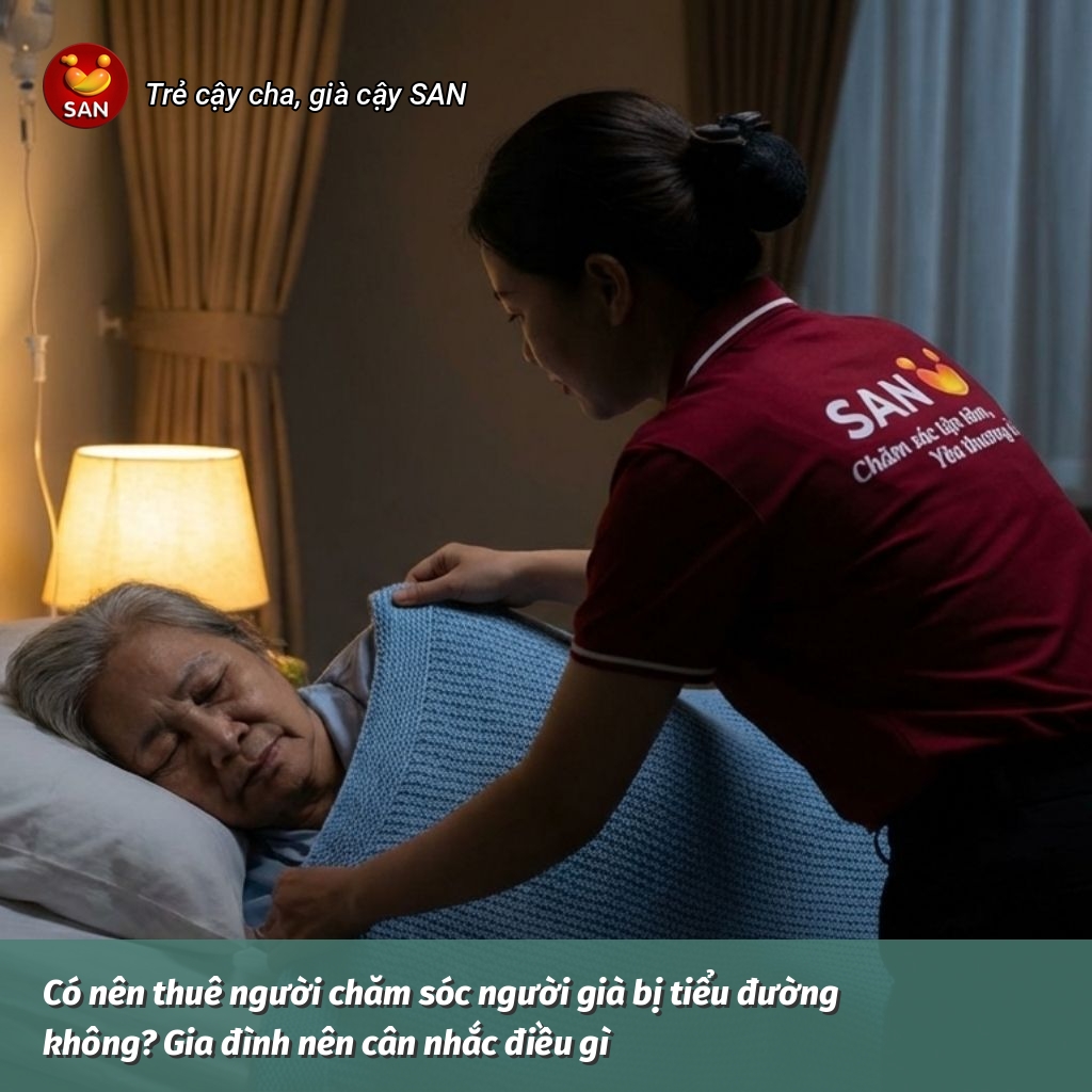 Hire a caregiver for an elderly person with diabetes.