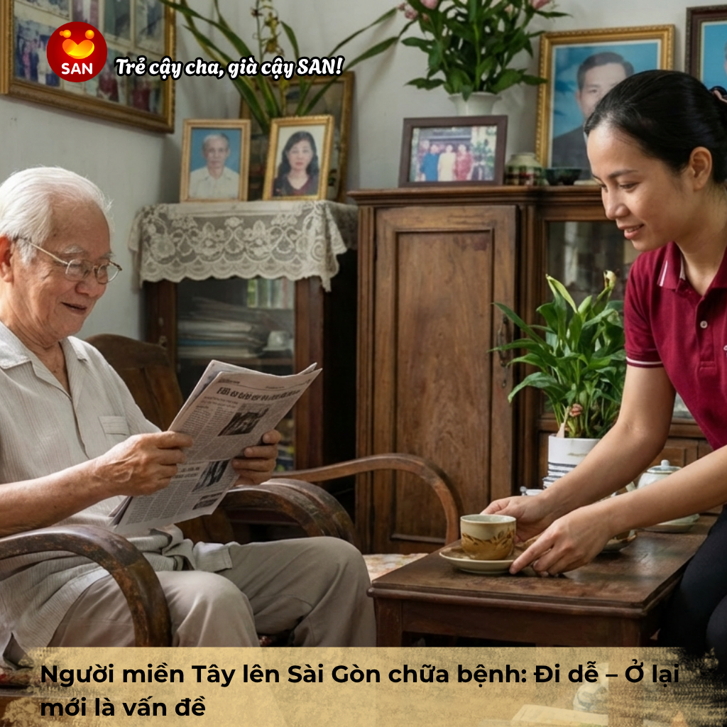 People from the Mekong Delta come to Saigon for medical treatment: Going is easy – staying is the real issue.